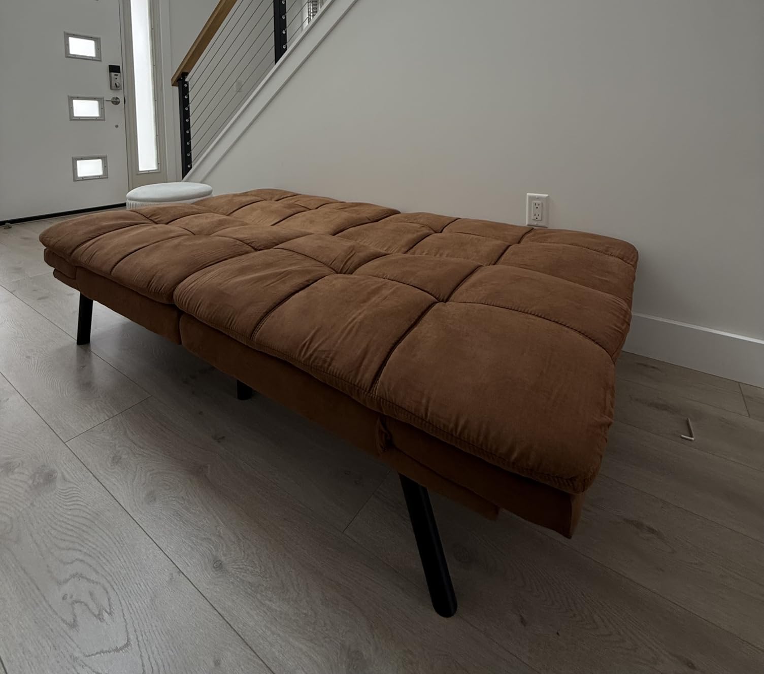 Amazon Basics Futon Sofa Bed, Convertible Memory Foam Sofa Couch customer photo 1