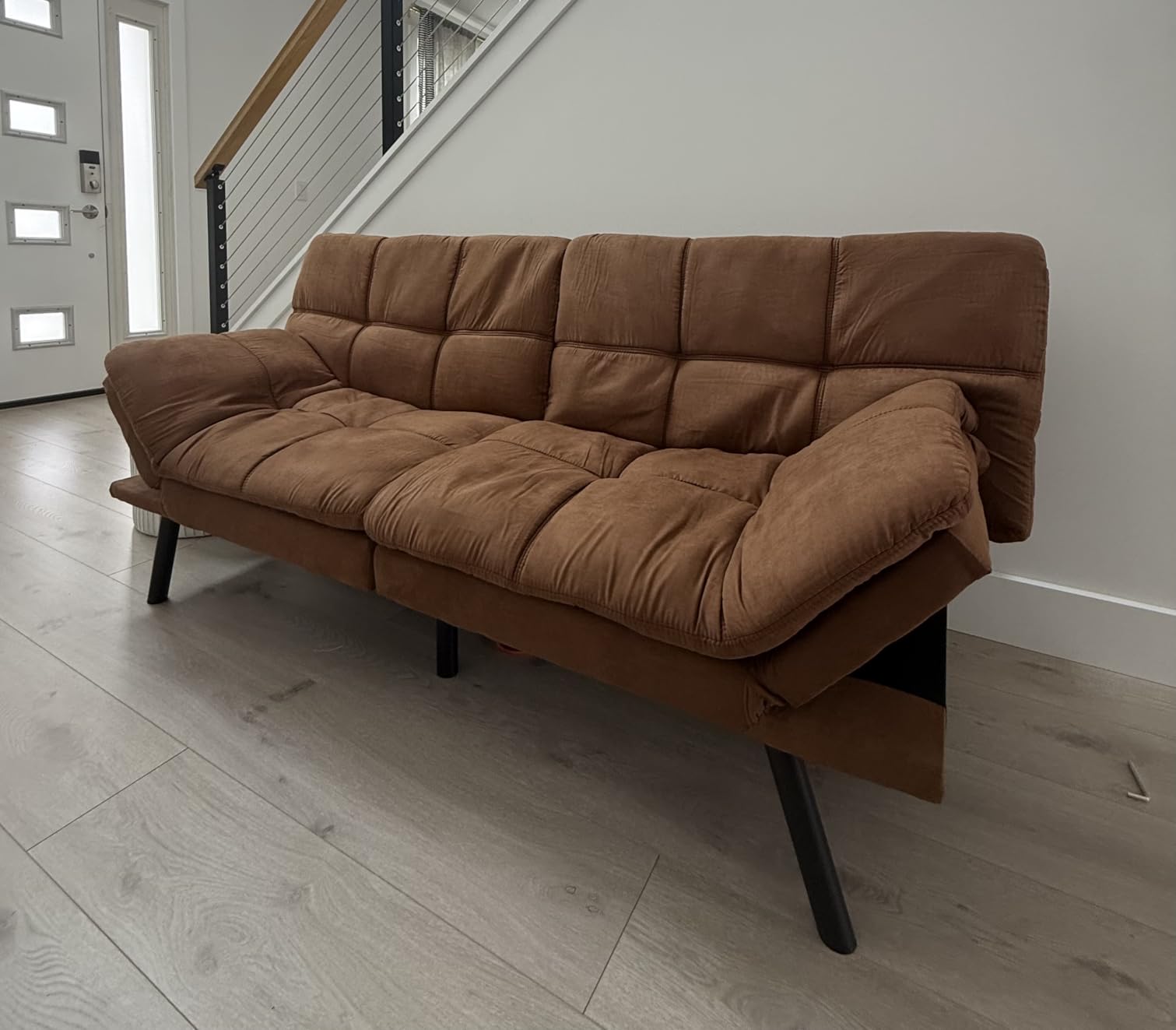 Amazon Basics Futon Sofa Bed, Convertible Memory Foam Sofa Couch customer photo 2