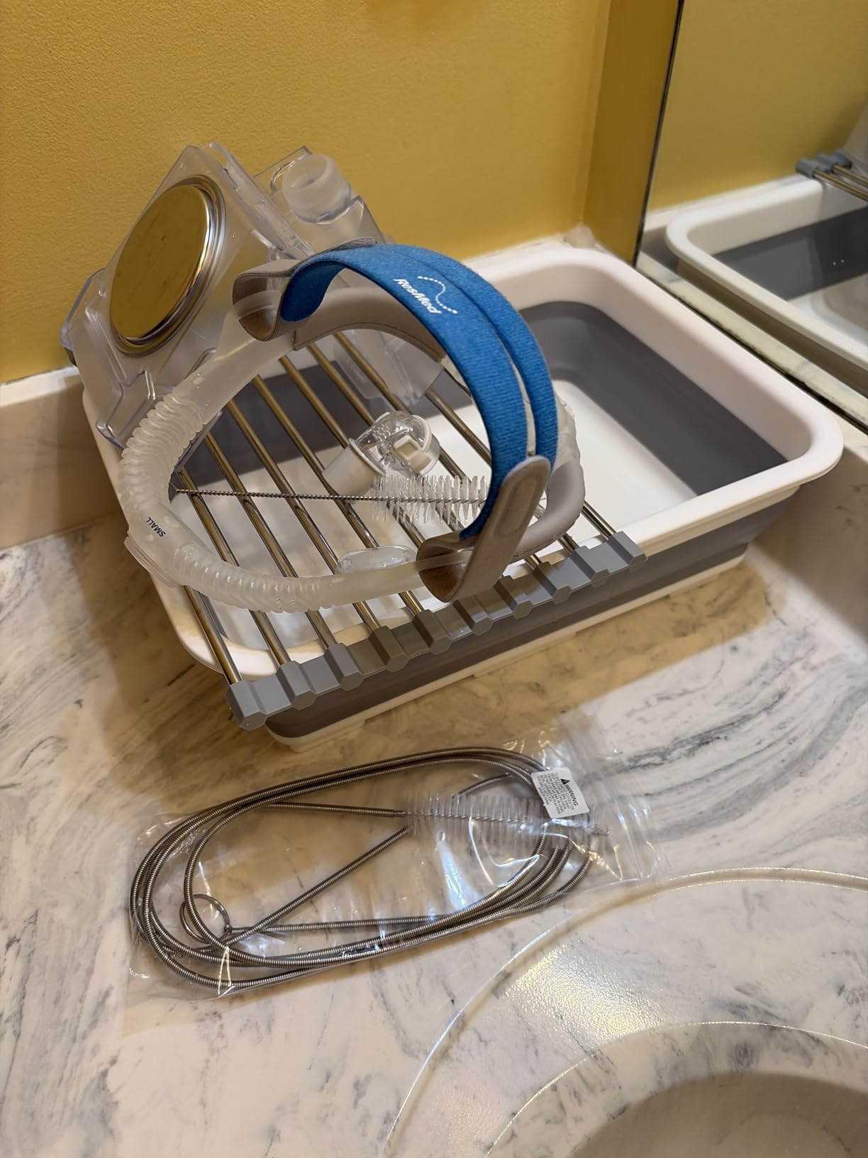CPAP Cleaning Kit for Hose and Mask, CPAP Hose Cleaning Brush, Collapsible Wash Basin, Compatible with Standard and Slimline CPAP Tubing (Basic Basin Kit) customer photo 1