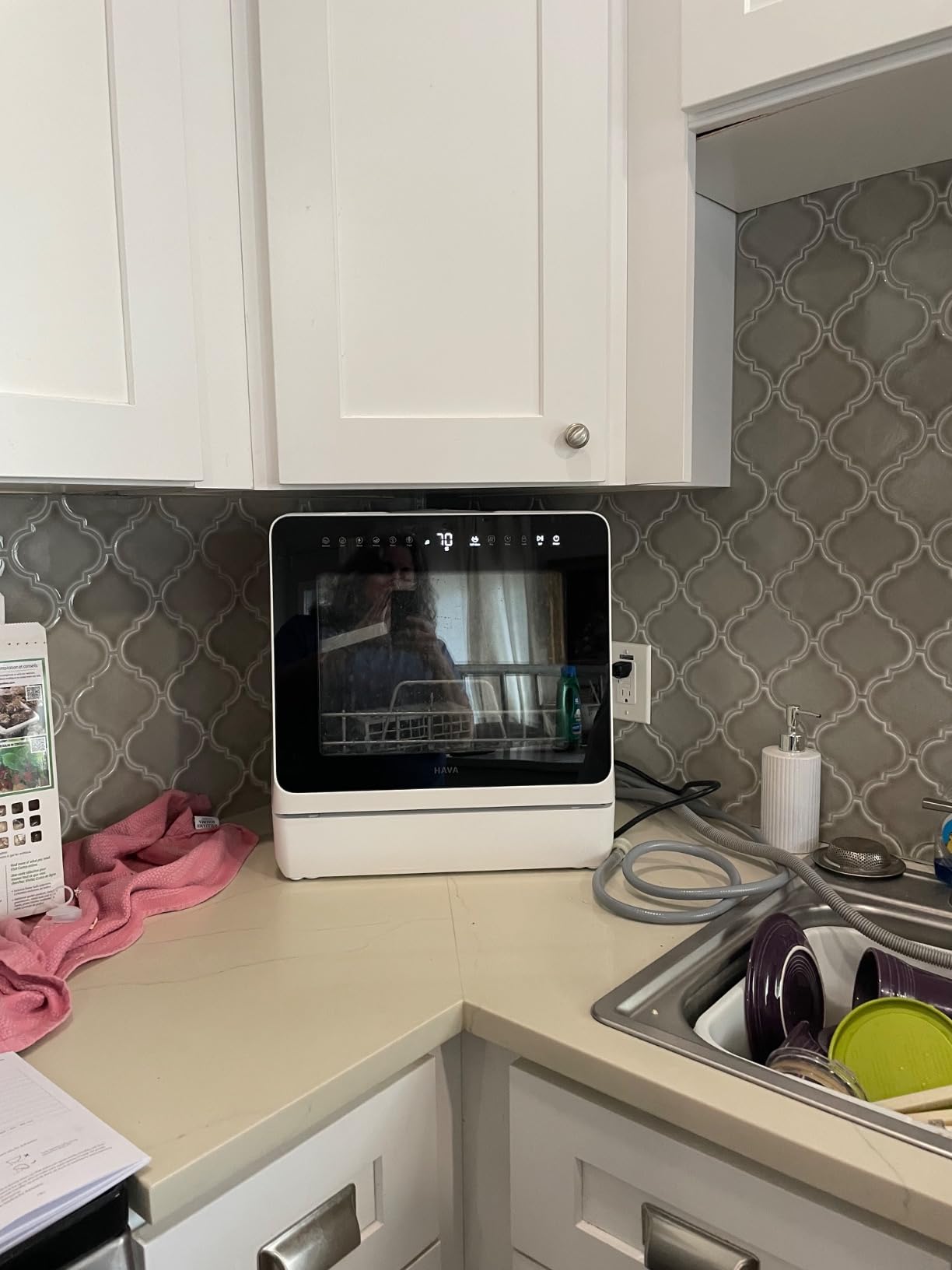 HAVA Countertop Dishwasher with Water Softener & Enhanced Energy Efficiency | Portable Dishwasher with 8 Wash Programs, Child Lock & Delayed Start Function, 5L Built-In Water Tank, No Installation Needed customer photo 1