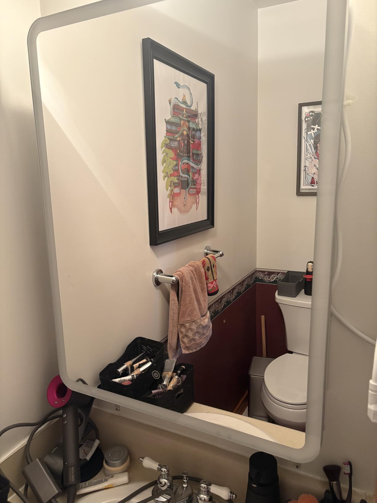20x28 LED Medicine Cabinet with Mirror (Left-Hinged), Rounded, Plug-in or Hardwired, 2 Outlets +1 USB +1 Type-C, Recessed or Surface, 3 Colors/Dimmable/Inner Sensor Light/Defog, 2 Shelves customer photo 2