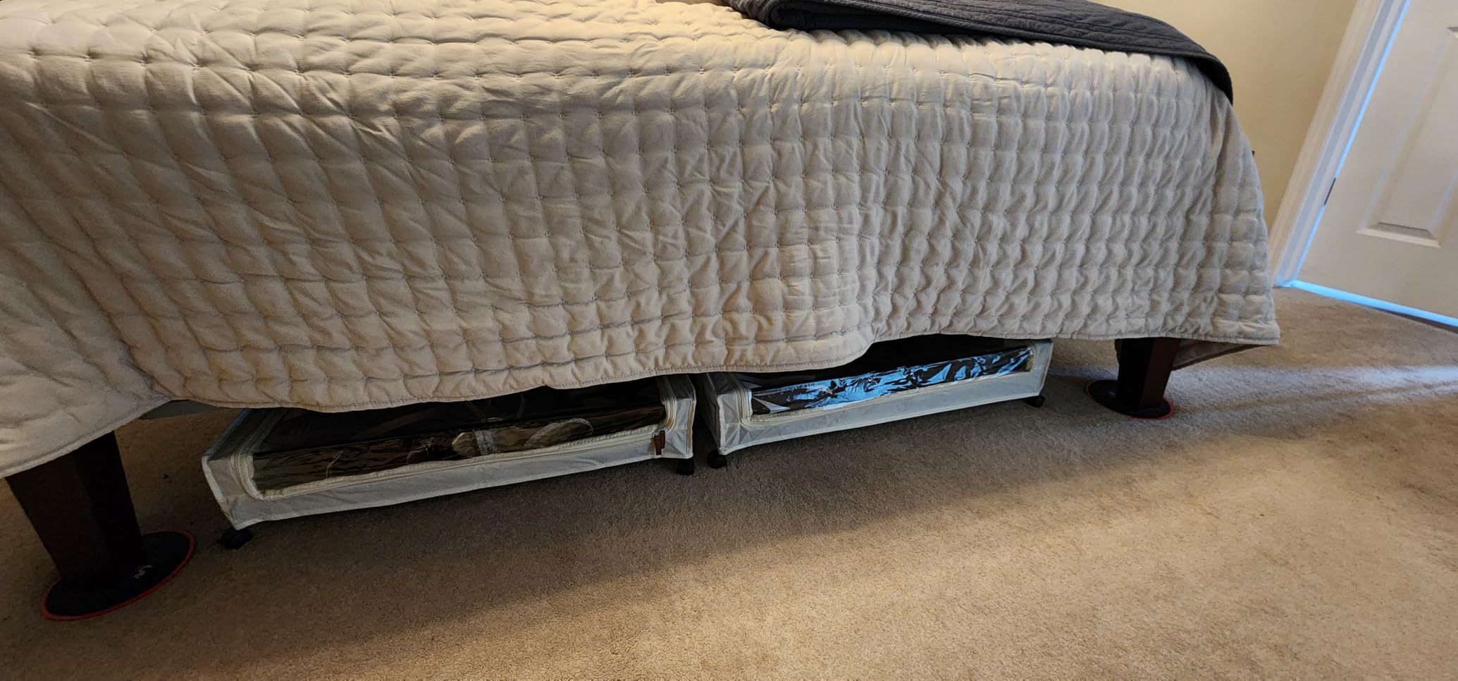 Molutsody Under Bed Storage with Wheels, 2-Pack Underbed Storage Containers with Clear Lids, Under Bed Shoe Storage Organizer, Rolling Under the Bed Storage Bins for Clothes Shoes Blankets (Black) customer photo 1