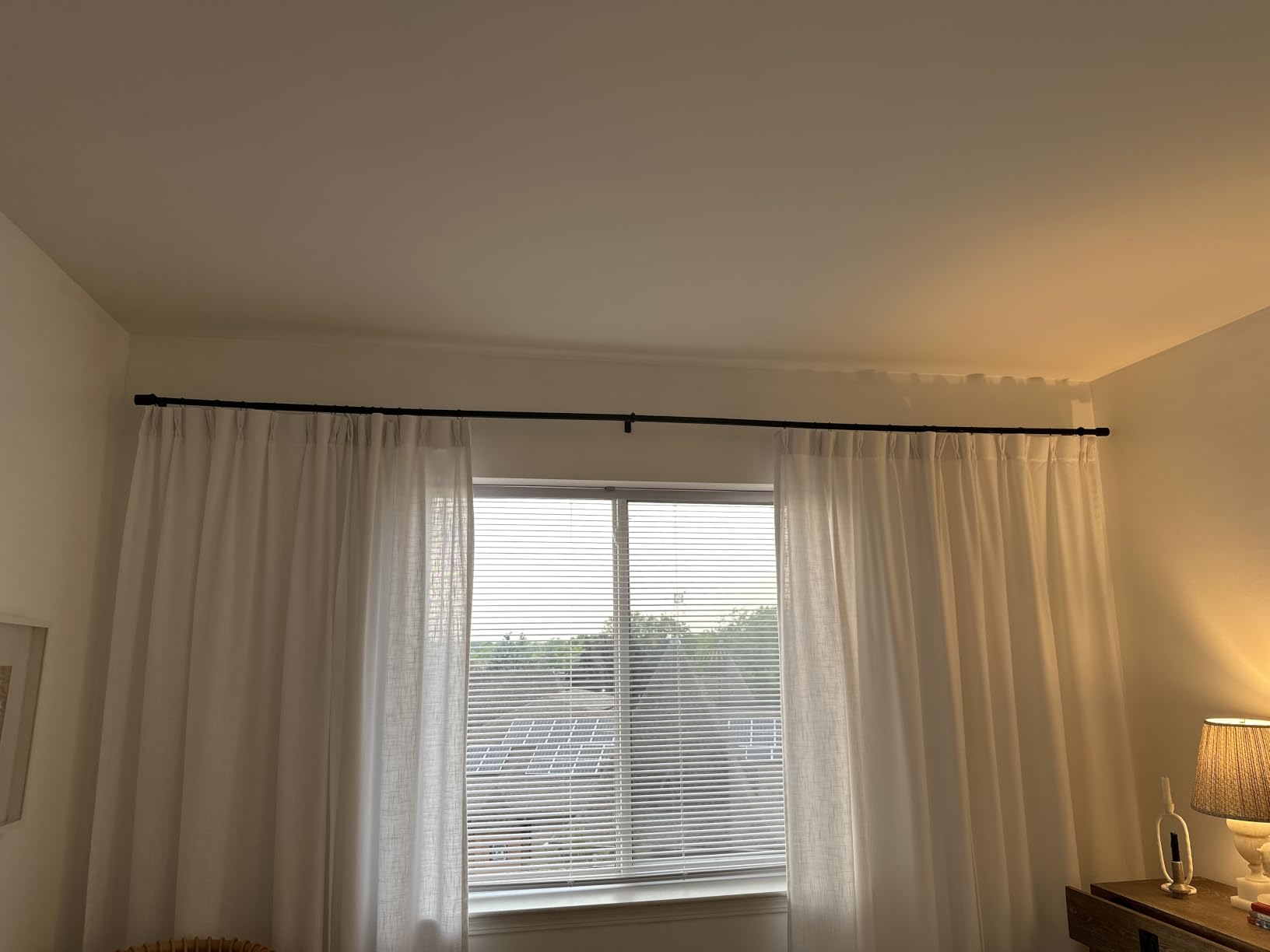 Extra Long Curtain Rods for Windows 120 to 240 Inches, Adjustable 1 Inch Black Curtain Rod for Outdoor Indoor, Modern Heavy Duty Drapery Rod, Room Divider 200 Inch Rods, All Metal, Easy Install customer photo 1