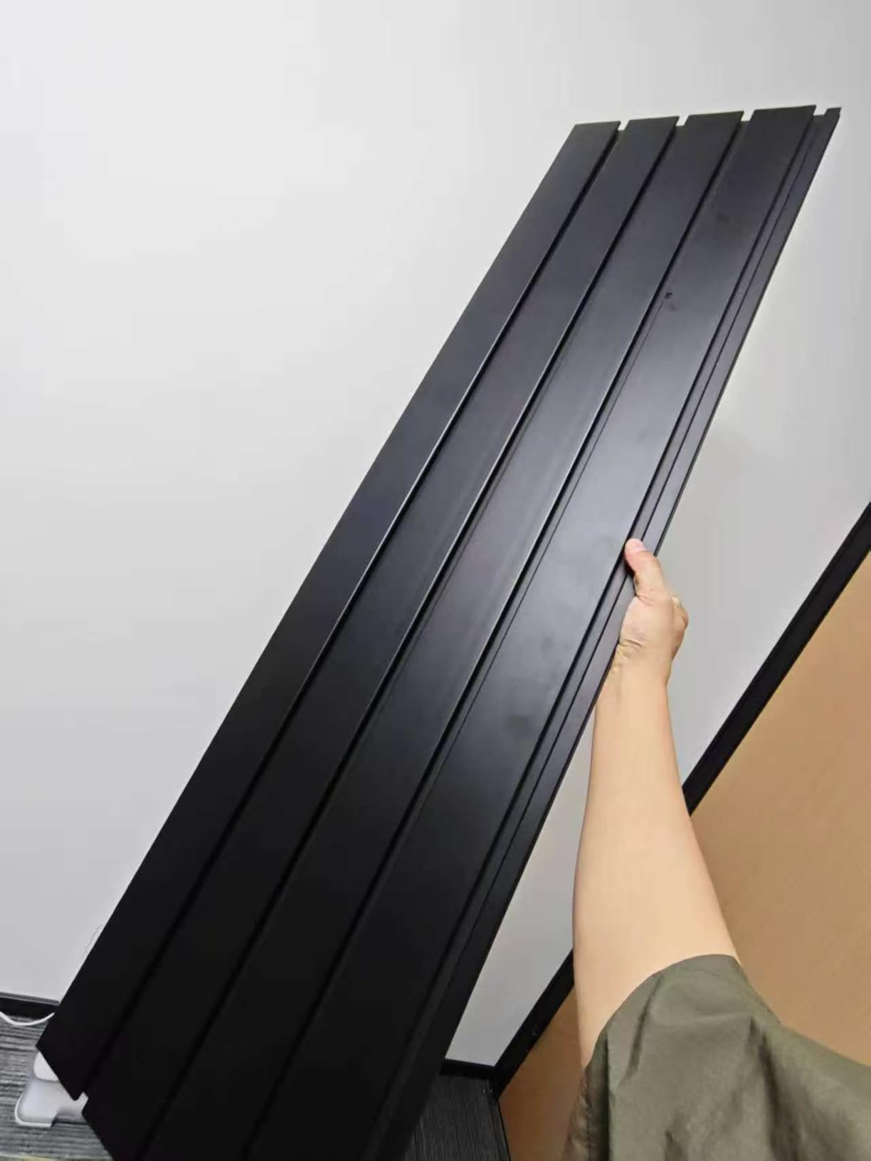 Slat Wall Paneling 4 x 8ft Garage Organizer PVC Wall Panels Black Heavy | SGS Certified Interlocking Slatwall Panels, Easy DIY Install, 3 Hooks Included, 32 Sq Ft, Tool Organizer Wall Mounted Storage customer photo 1