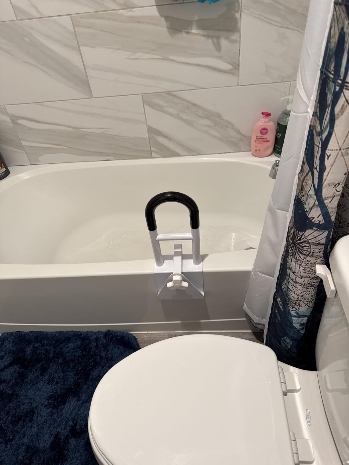 Bathtub Safety Rail, Bathtub Handle Grab Bar | Non-Slip Grip for Seniors, Elderly, Fits 3.1 to 6.7 Inch Tub Walls, Supports 300 lbs customer photo 2