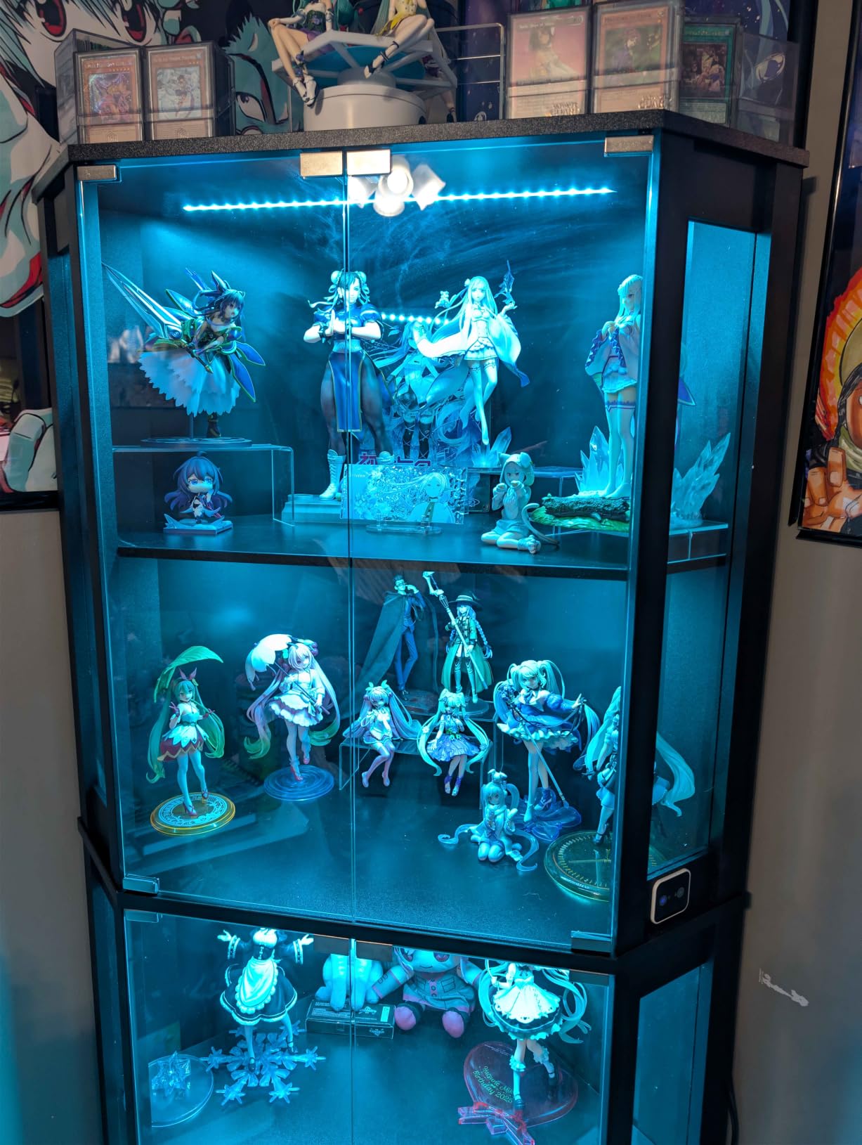 Lighted Corner Display Cabinet with Glass Doors for Collectibles | 65