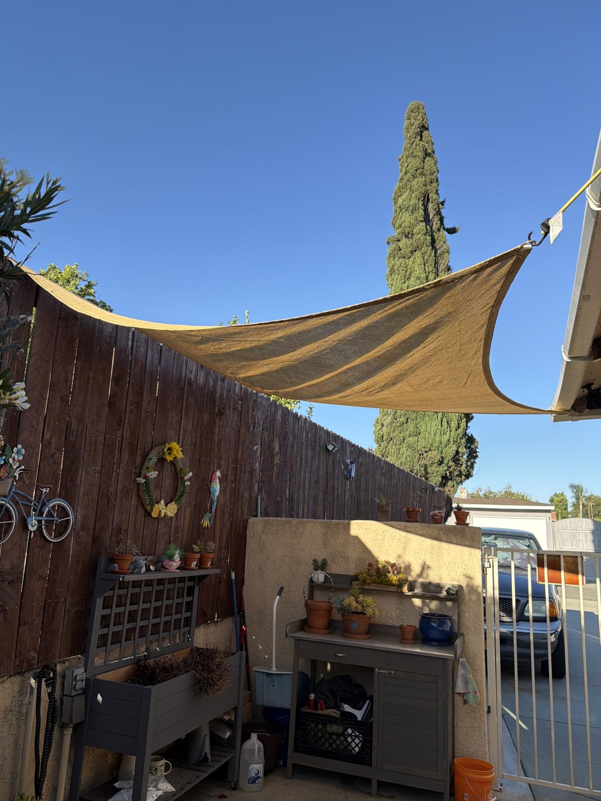 Reinforced Corners & Edges 16' x 20' Rectangle Sun Shade Sail Commercial Grade Curved Edge UV Block Canopy for Outdoor, Patio, Backyard, Garden, Pool, Deck, Heavy-Duty Design, Sand customer photo 2