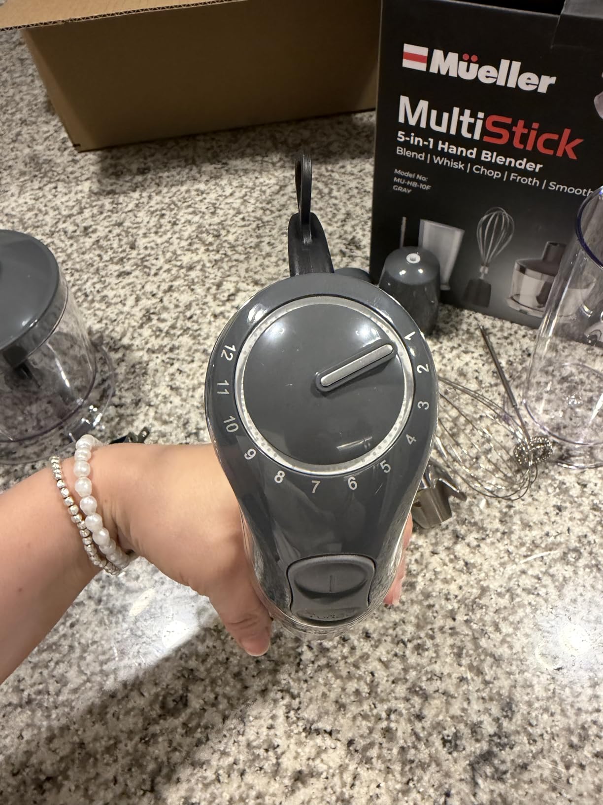 Multistick 5-in-1 Immersion Blender Handheld, 12-Speed Hand Mixer | Turbo Boost, Heaviest Duty Copper Motor, Titanium Blades, Milk Frother Wand, Whisk, Beaker, Chopper, Red customer photo 1