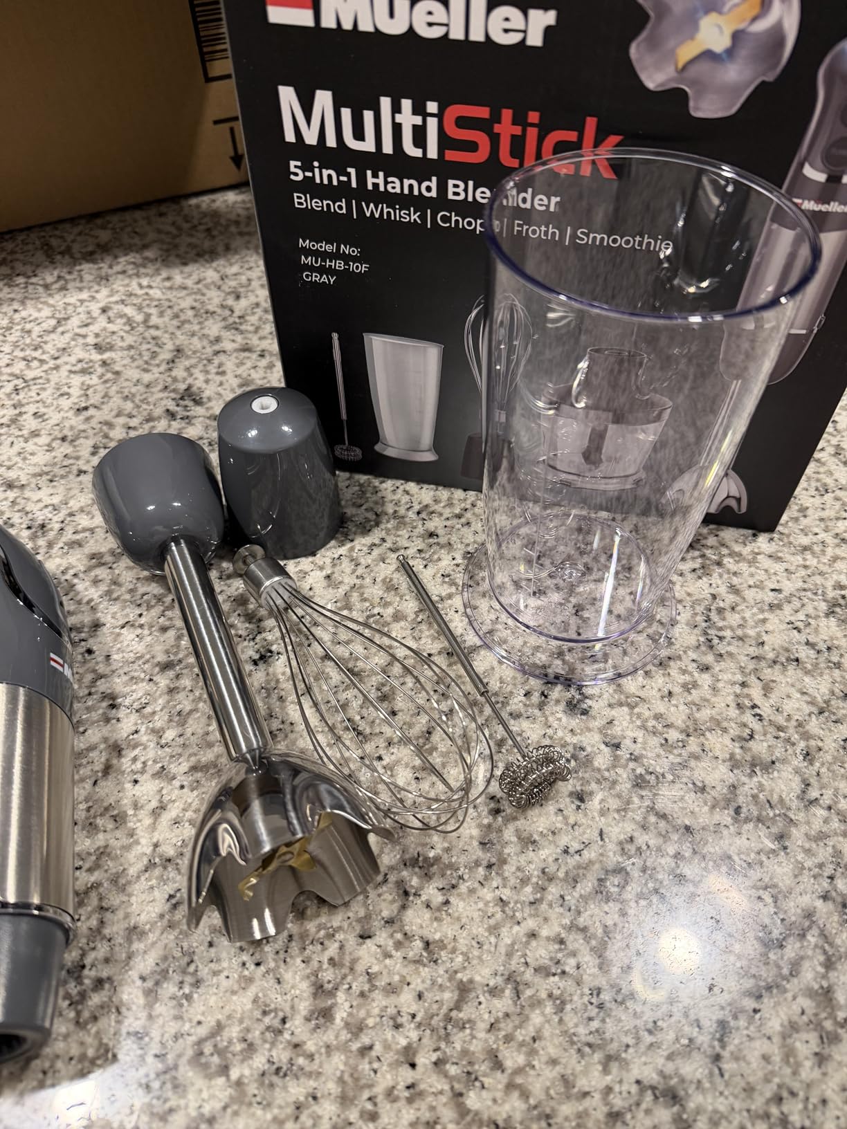 Multistick 5-in-1 Immersion Blender Handheld, 12-Speed Hand Mixer | Turbo Boost, Heaviest Duty Copper Motor, Titanium Blades, Milk Frother Wand, Whisk, Beaker, Chopper, Red customer photo 2