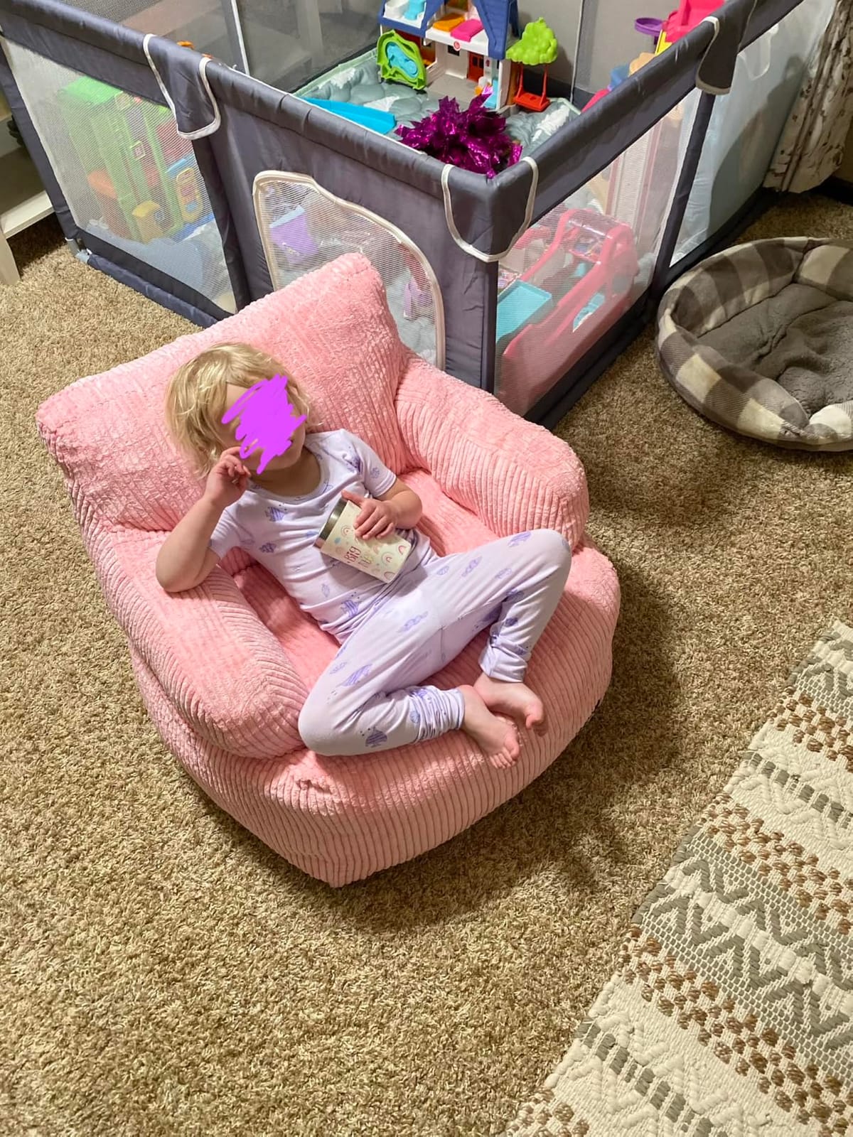 MAXYOYO Kids Bean Bag Chair, Stuffed Bean Bag Sofa, Beige, Standard customer photo 1