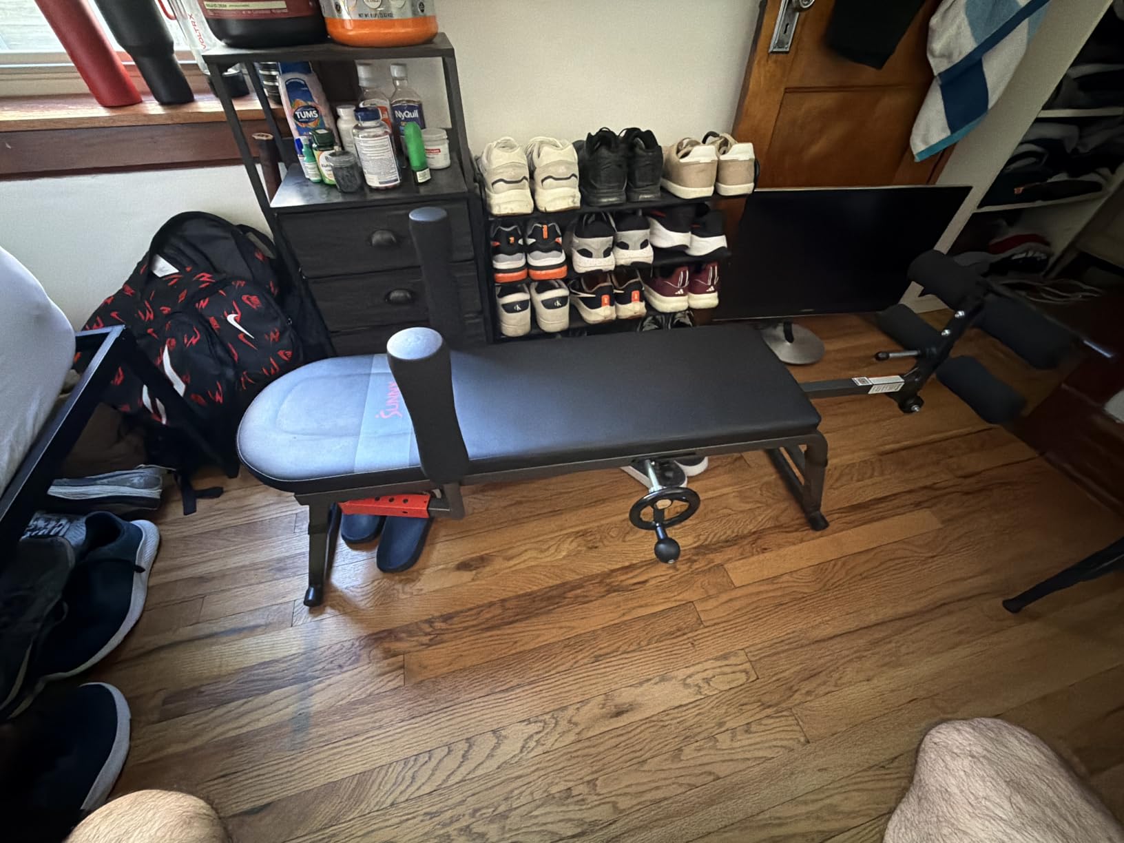 Sunny Health & Fitness Decompression Stretch Table for Back Pain Relief | No-Hang Inversion Therapy, 400LB Capacity, Precise Stretch Control, Spinal Alignment Support, Improved Flexibility customer photo 2