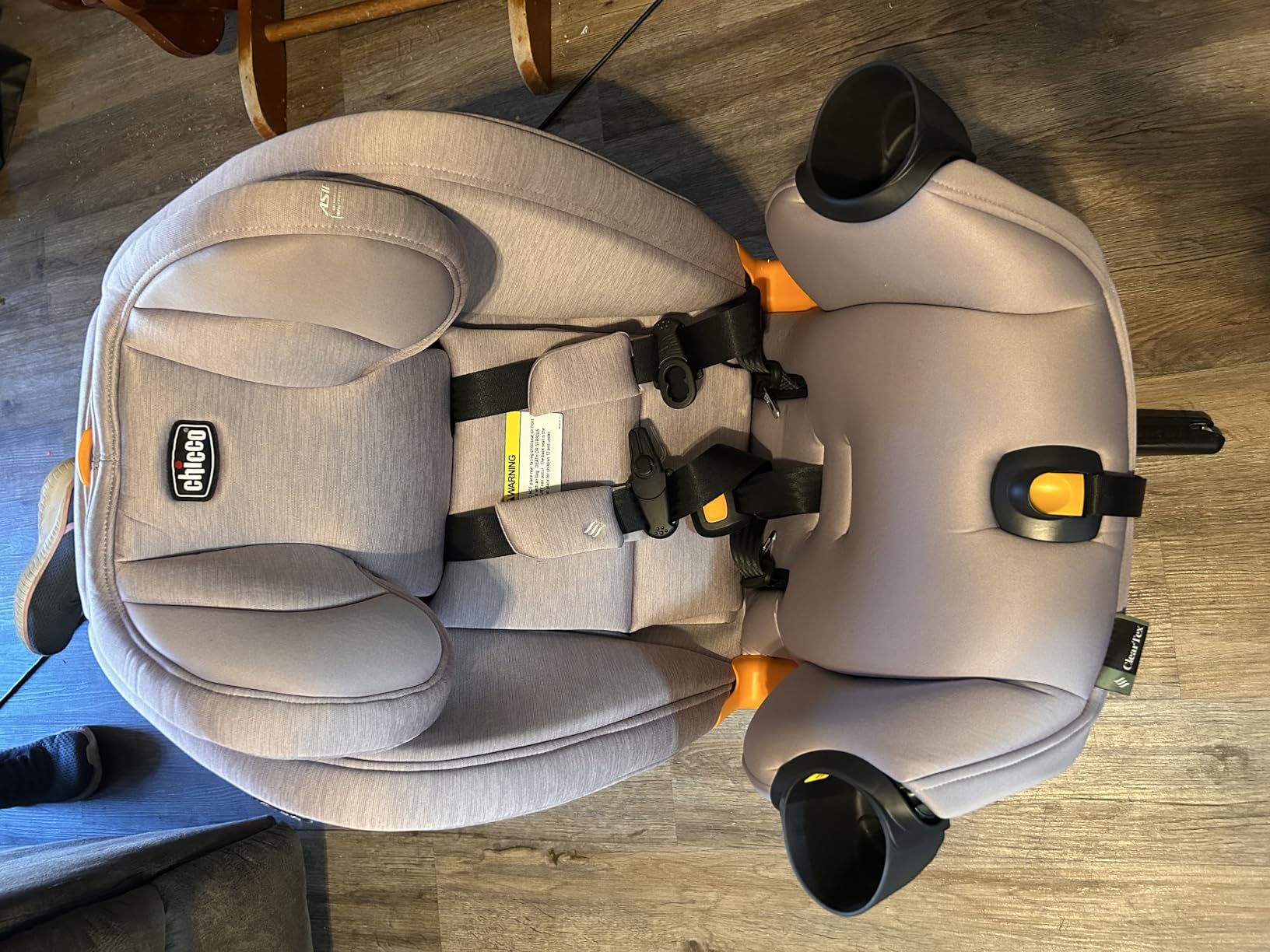 Chicco OneFit LX ClearTex All-in-One Booster Car Seat, LeverLock, Ebony/Black, convertible car seat, rear-facing 5-40 lbs, toddler car seat 26.5-65 lbs, booster 40-100 lbs, GREENGUARD Gold customer photo 1