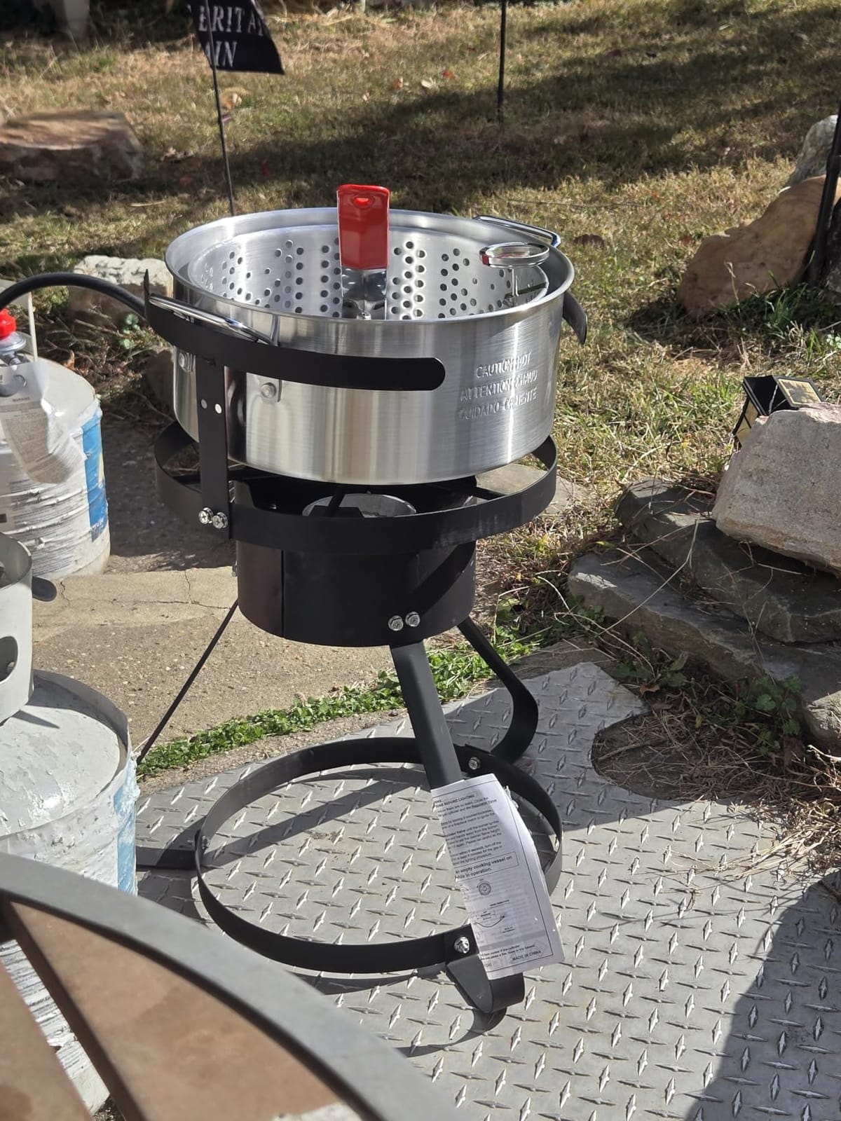 VEVOR 80 Qt Seafood Boiling Kit with Strainer, Outdoor Seafood Boil Pot and Basket, Cooking Set for Crab Crawfish Lobster Boiling, Aluminum Stockpot with 100,000 BTUs Propane Burner and Steamer Rack customer photo 1