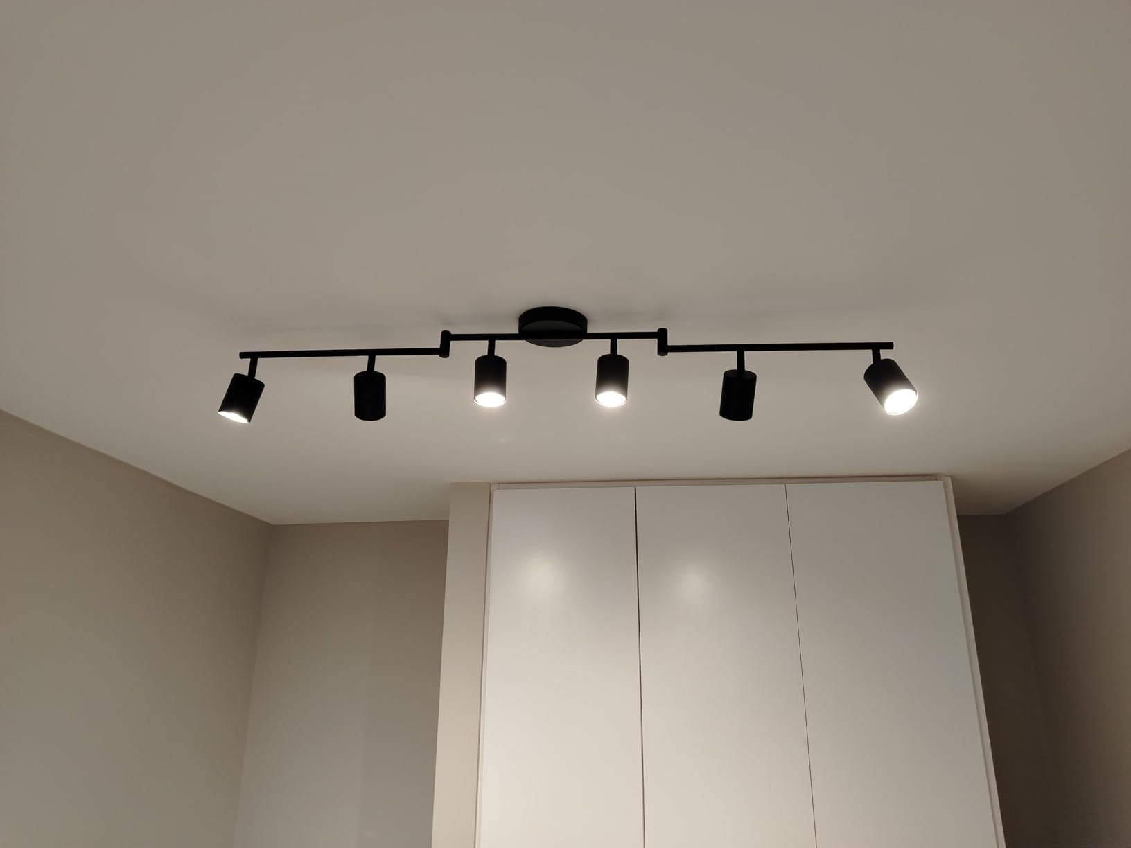 AUQUEE 8 Light Track Lighting Fixtures Ceiling, Matte Black Kitchen Track Lighting Fixtures, Rotatable Light Heads, Adjustable Modern LED Track Lights for Kitchen/Hallway customer photo 2