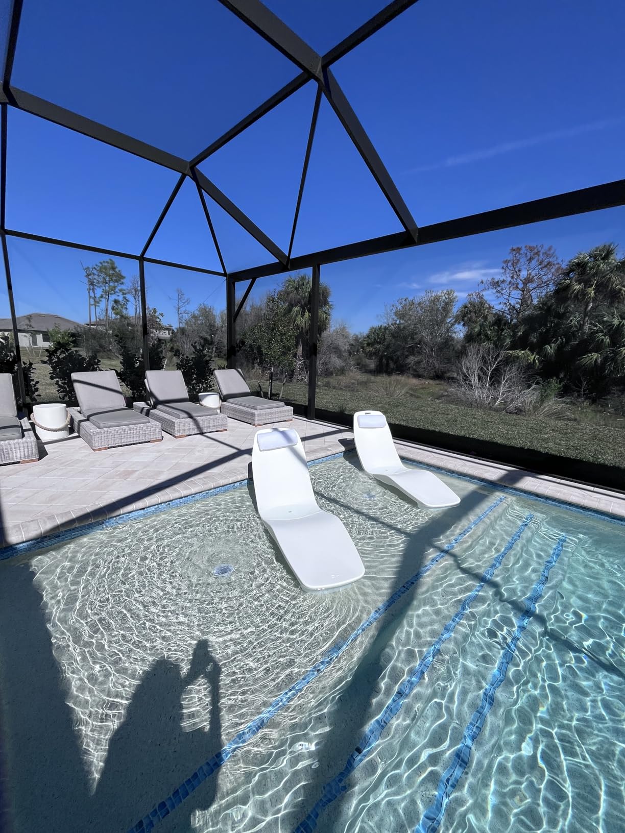 Tenjam Laylo in Pool Lounge Chairs for Sun Shelf Set of Two, Pool Chairs and Lounger for Tanning Ledge with Optional Risers that Support up to 22