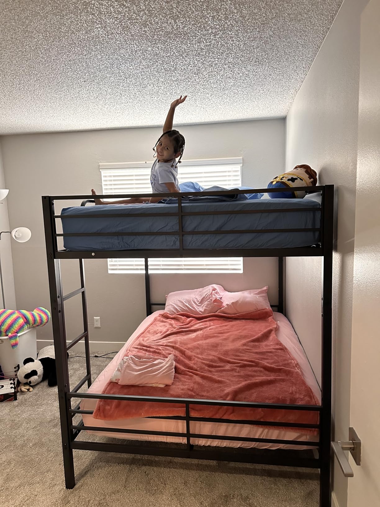 Full Over Full Metal Bunk Bed Frame, Heavy Duty Design, Black | Safety Guardrails & Ladder with Durable Metal Slats, No Box Spring Needed, Space-Saving Bed for Adults and Teens customer photo 2
