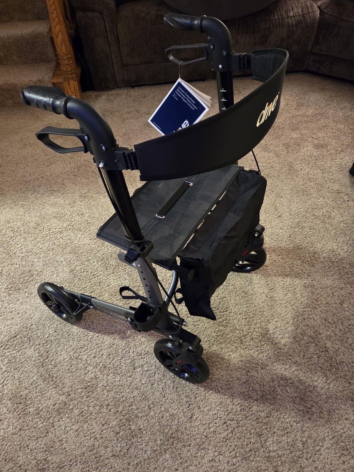 Drive Medical Compact Folding Rollator with Seat and Brakes, 8-Inch Wheels | Space-Saving 4-Wheeled Rollator for Travel customer photo 1