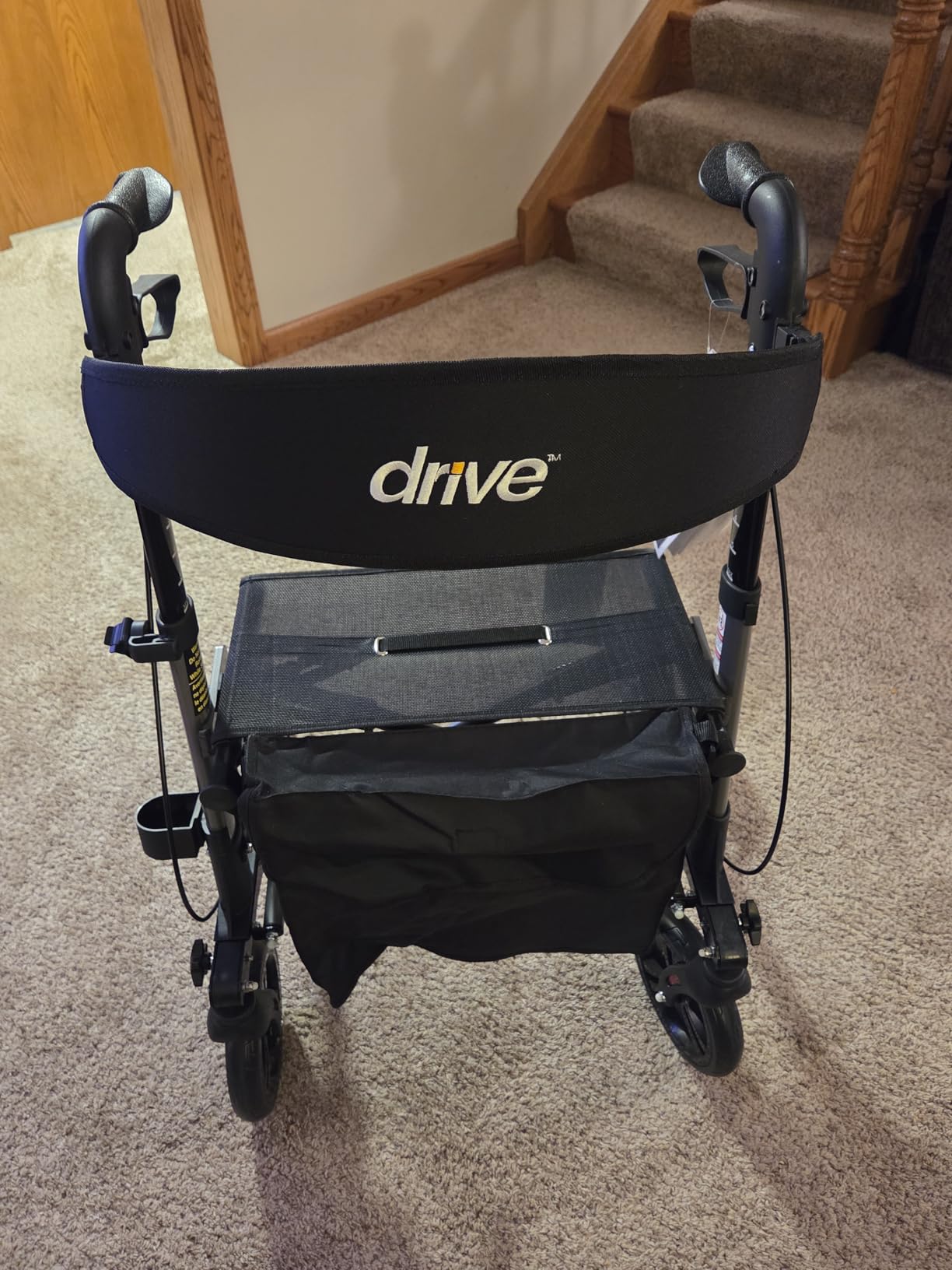 Drive Medical Compact Folding Rollator with Seat and Brakes, 8-Inch Wheels | Space-Saving 4-Wheeled Rollator for Travel customer photo 2