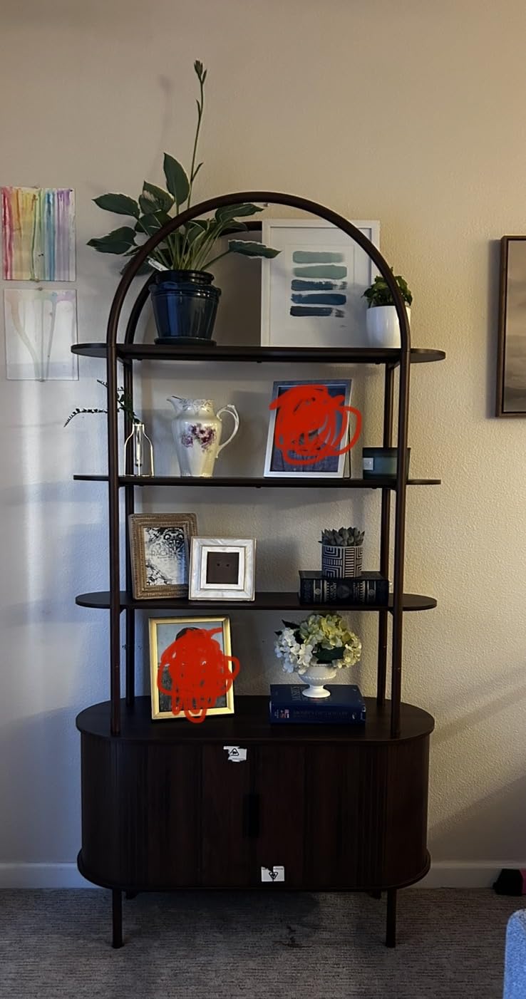 Janmer Home Unique Arched Bookshelf, 71