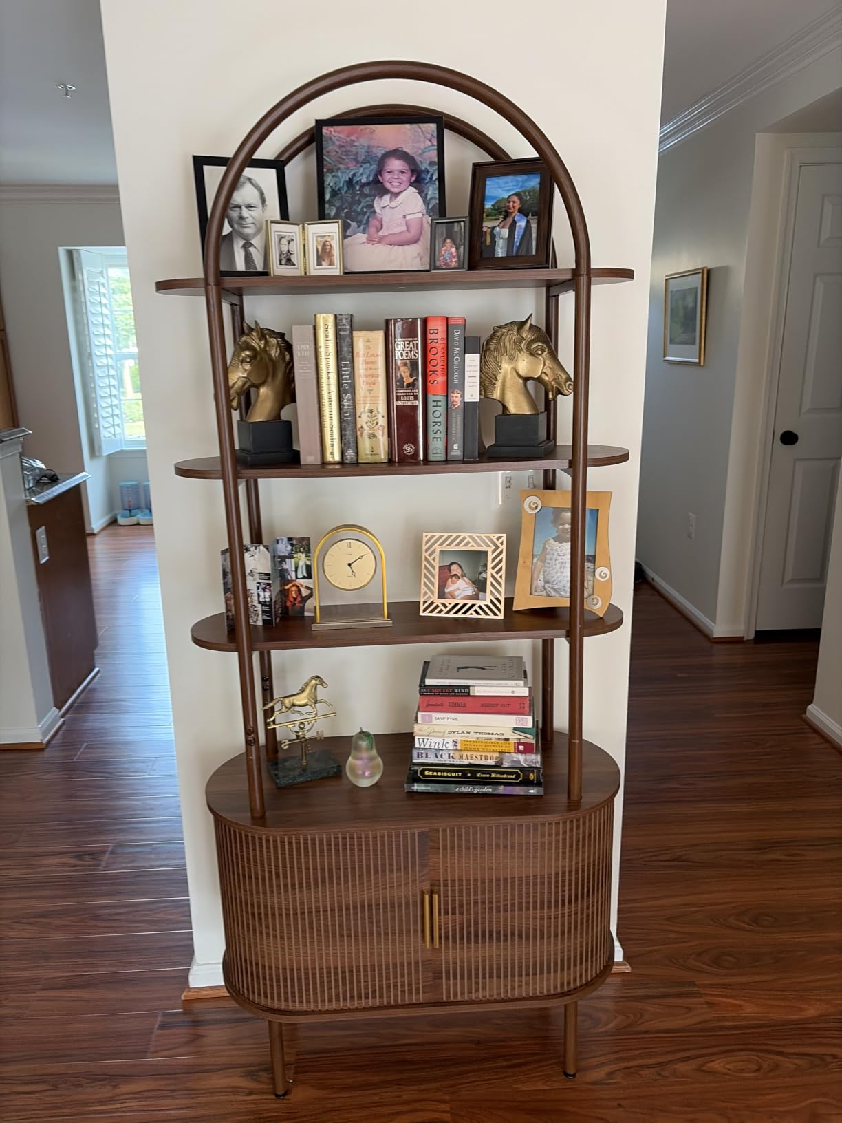 Janmer Home Unique Arched Bookshelf, 71