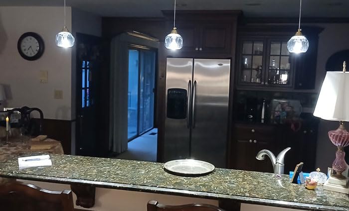 Weesalife Crystal Chandeliers for Staircases, 7-Lights | Gold Modern Chandeliers for High Ceilings, Crystal Pendant Light Fixture for Dining Room Living Room Kitchen Foyer Hallway Bar customer photo 2