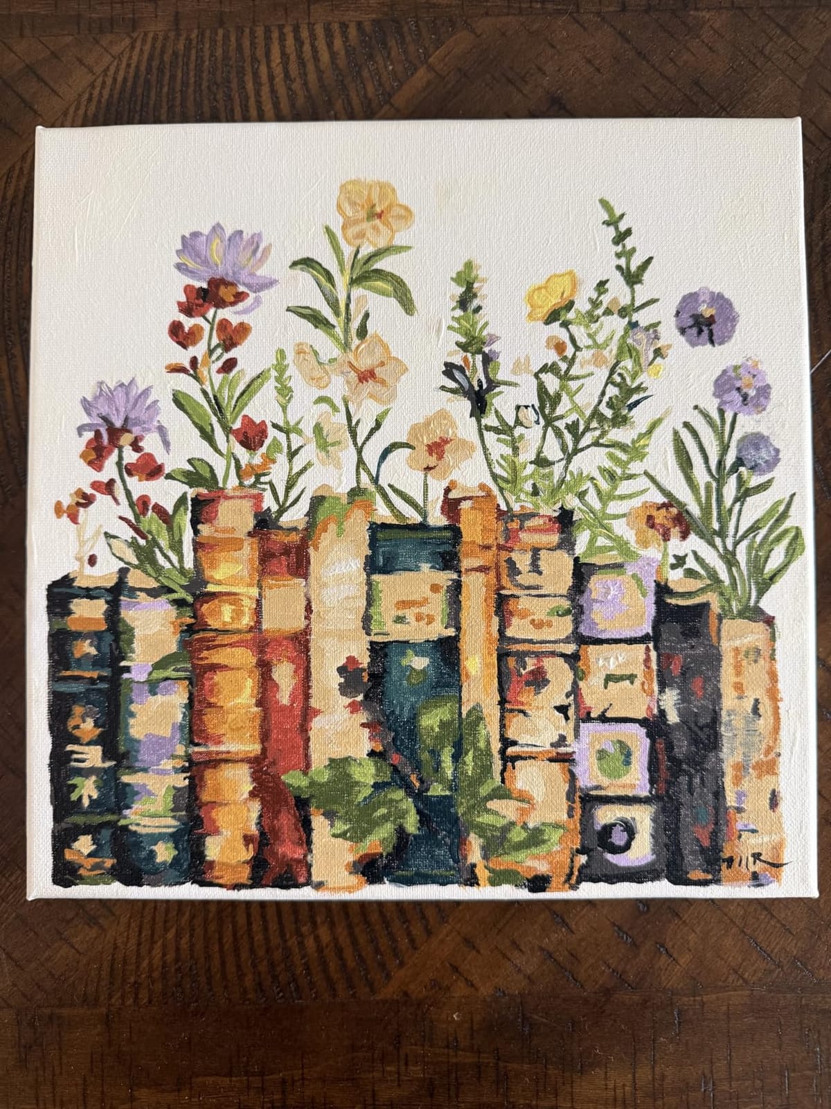 Yezavesu Book Framed Paint by Numbers Kit for Adults 10x 10 inch, Flowers | For Adults Beginner & Kids Ages 8-12, Without Easel, DIY Acrylic Painting by Numbers, Stress Relief Gift, Home Wall Decor customer photo 2