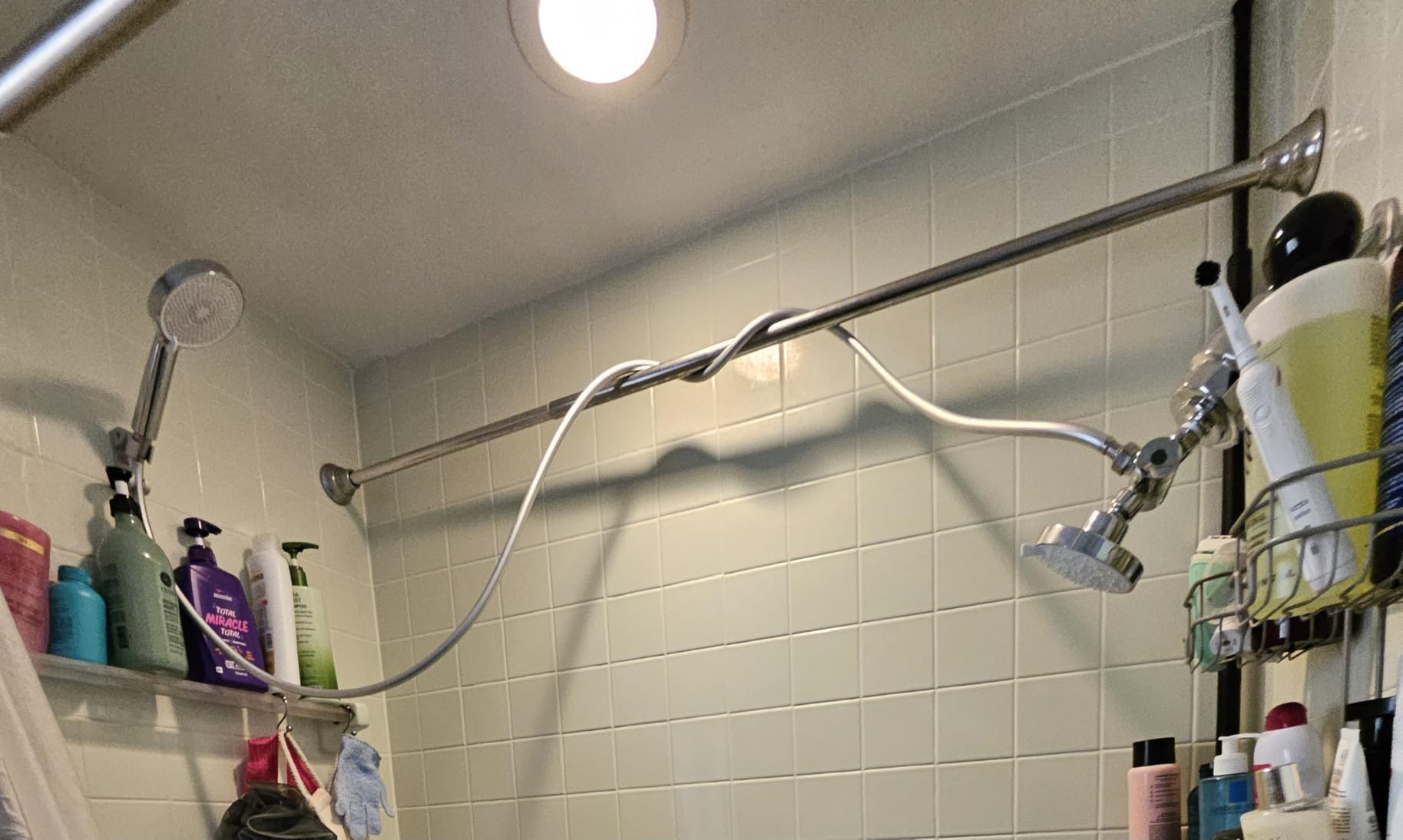 Dual Shower Head with Handheld for Couples: High Pressure Double Shower Heads for Two People - Adjustable Two Showerhead System with 3 Flow Settings Fits 2 Person Bathroom (Black) customer photo 1