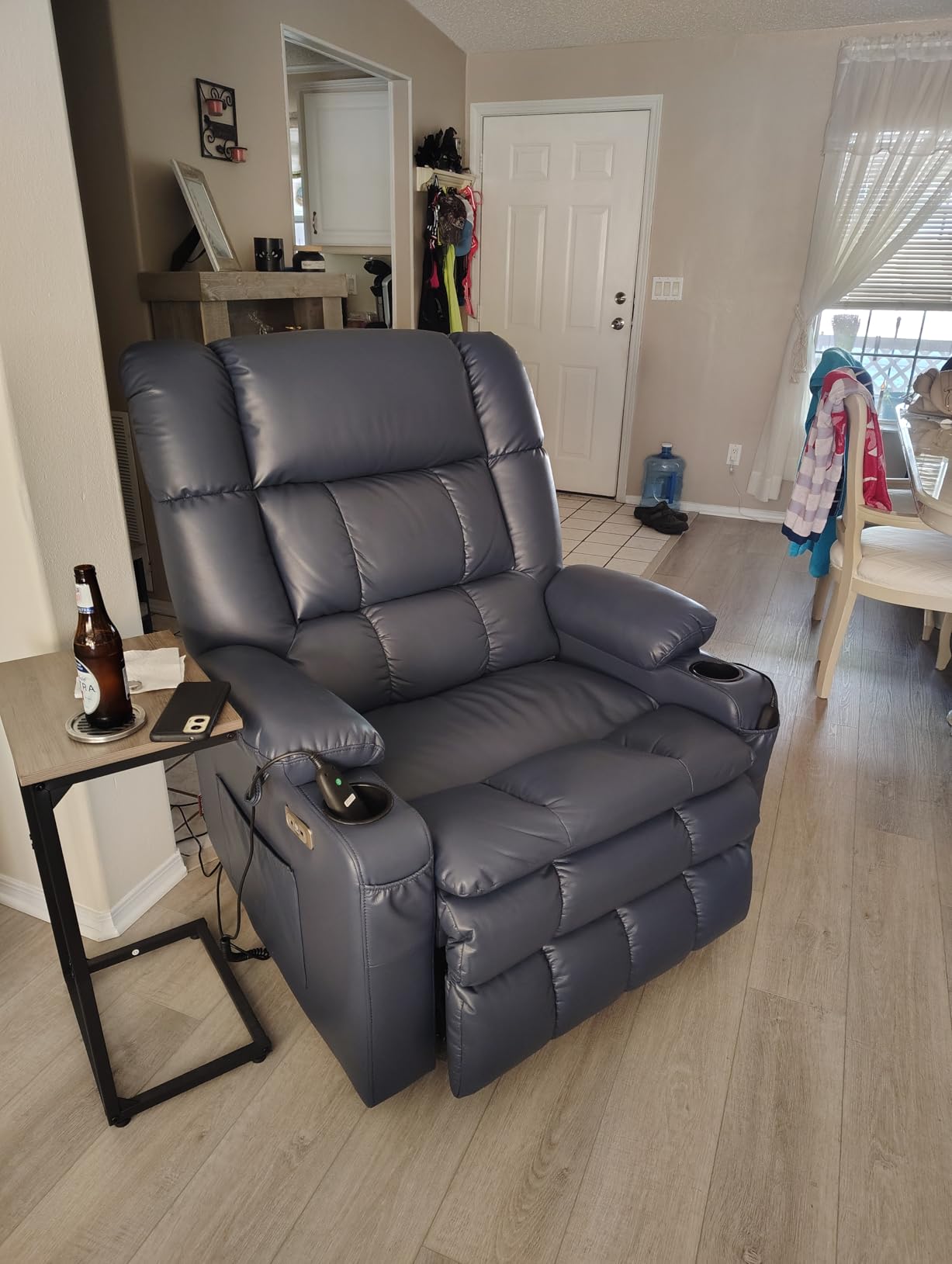 MCombo Large Dual Motor Power Lift Recliner Chair for Elderly, Zero Gravity Lift Chair with Heat and Massage, Infinite Position Lay Flat Recliner, USB Ports, Faux Leather 7896 (Dark Brown, Large) customer photo 1