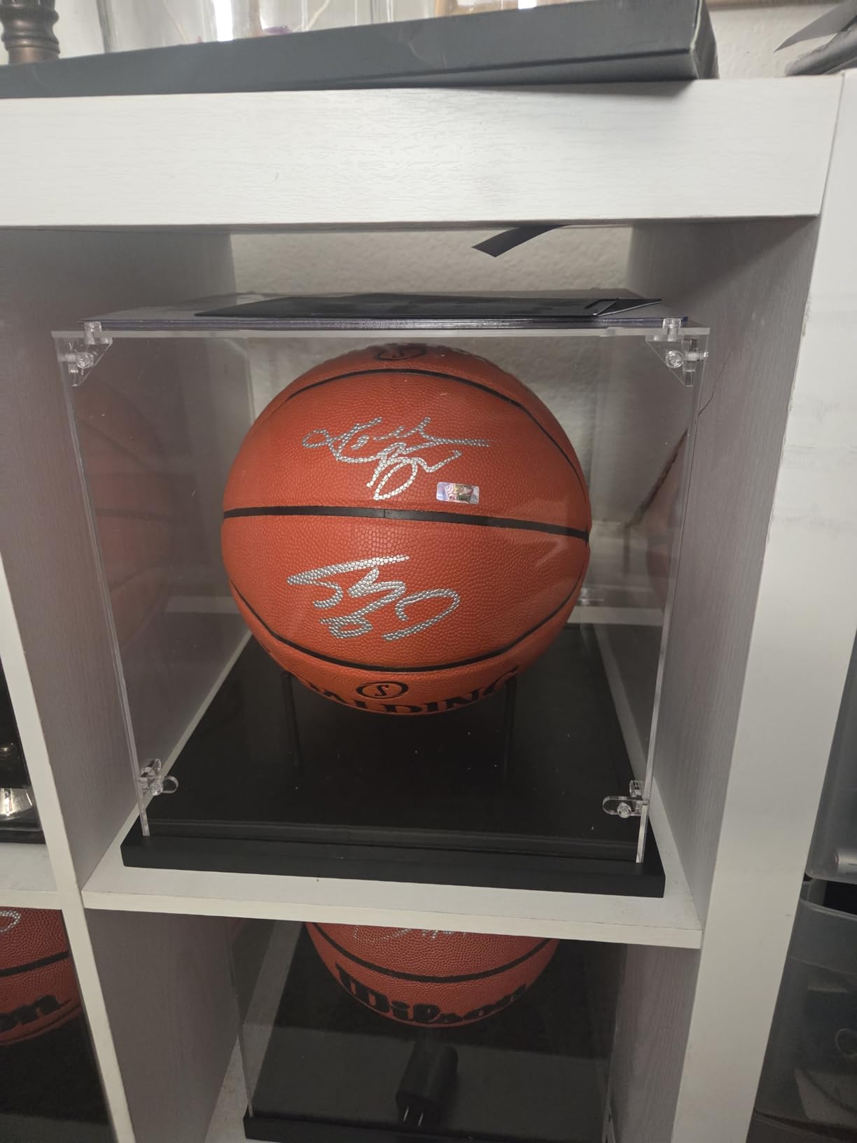 Football Display Case, Acrylic Football Case Clear, UV Protected Display Case with Solid Wood Base Stand for Full Size Signed Football Holder, Football Display Box for Football Fans & Collectors customer photo 1