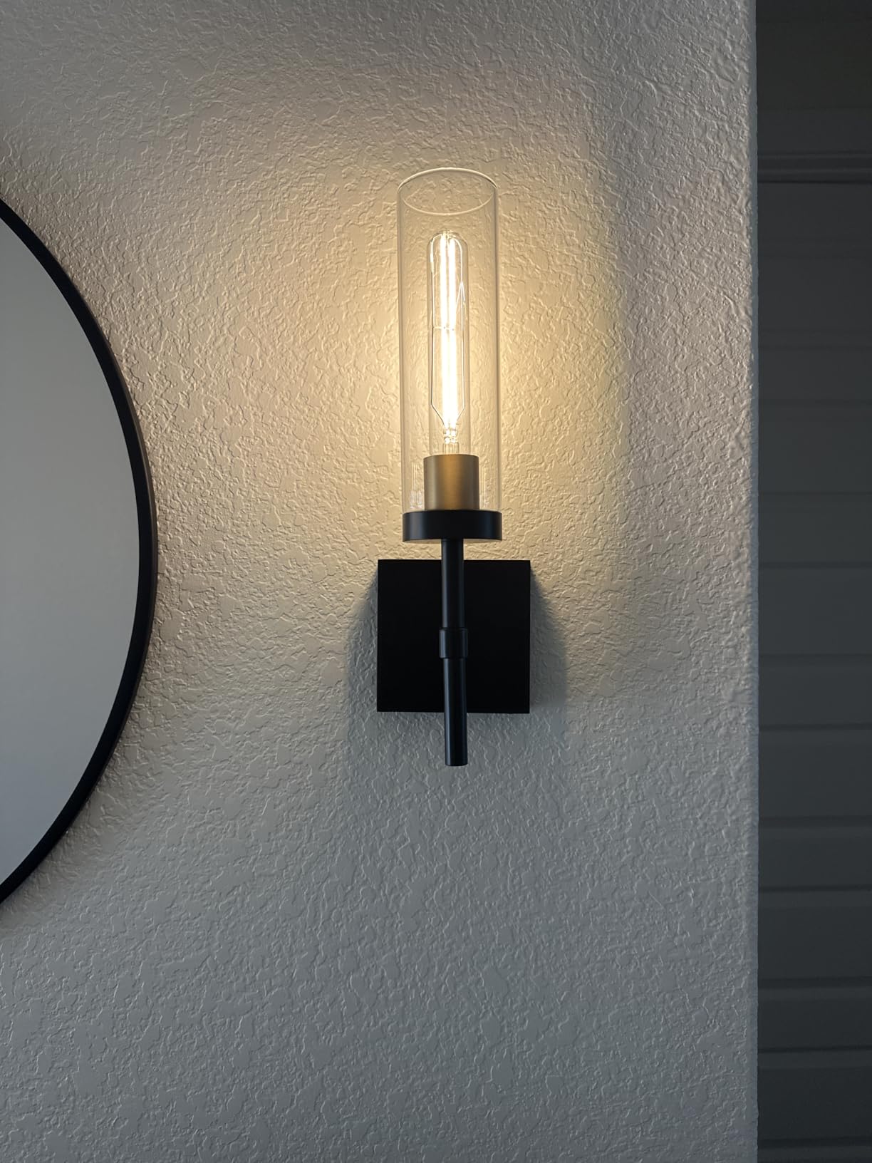 Wireless Wall Sconces with Remote Control, Battery Operated Wall Sconce Set of 2, Black & Gold Rechargeable Dimmable Wall Light for Bedroom Living room Bathroom Hallway Entryway Stairwell, 3000K customer photo 2