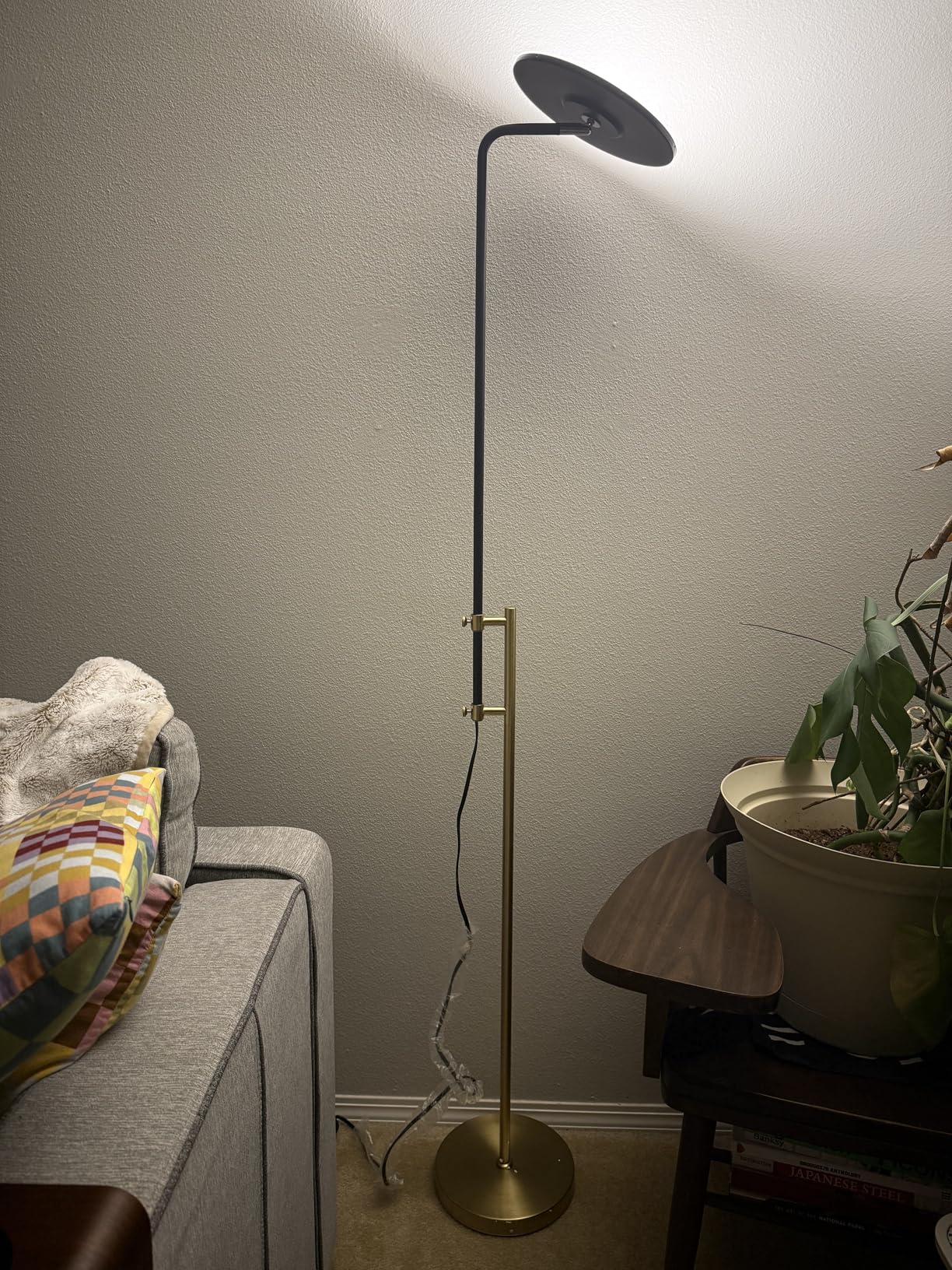 SUNMORY 32W/3000LM Bright Floor Lamp, Tall Standing Lamps for Living Room | Dimmable with Remote Control, Adjustable Height, 350°Rotating Head, Modern LED Torchiere Corner Light for Bedroom Office customer photo 2