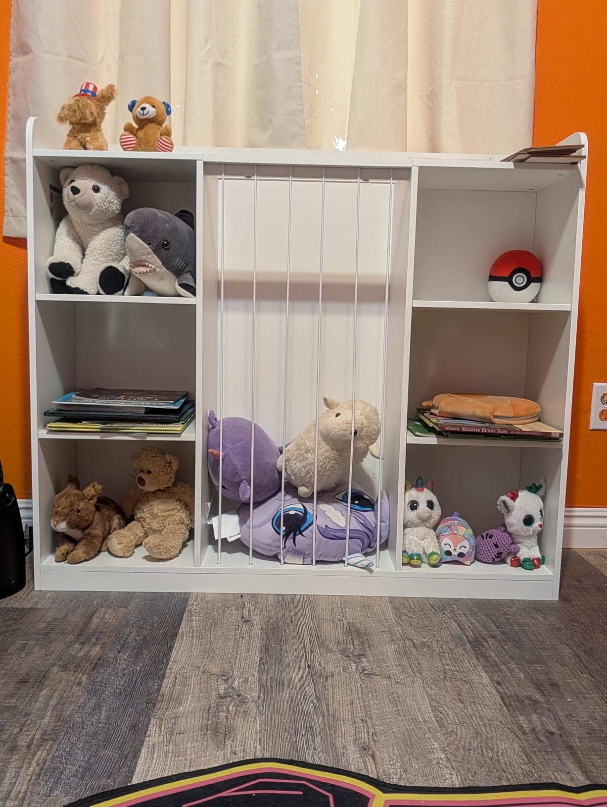 ONBRILL 2-in-1 Toy & Stuffed Animal Organizer, Kids 6-Cube Storage Shelf with Rounded Corners & Anti-Tip for Playroom Bedroom | Kids Bookcase with 6 Cube Storage, Kids Bookshelf for Kids Room Playroom Bedroom, Rounded Corners & Anti-Tip customer photo 2