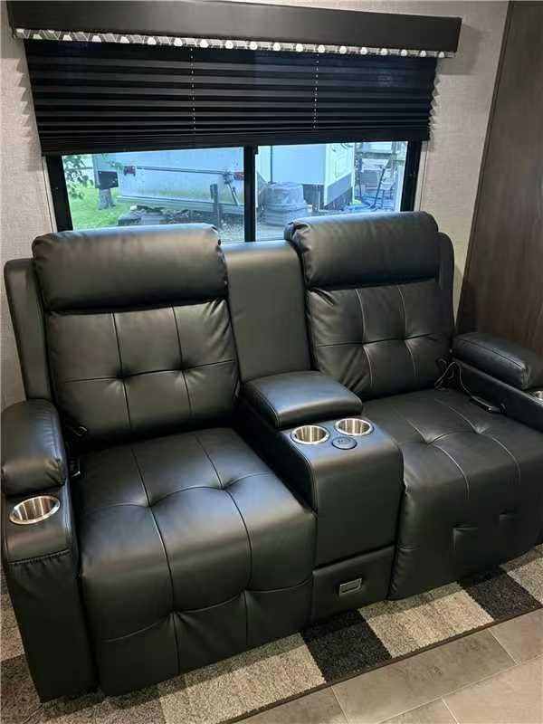 Loveseat Recliner Sofa, Home Theater Seating with Massage, Reclining Loveseats with Console, Wall Hugger RV Couch Movie Theater Chairs, RV Furniture Sofas with USB, Cup Holders, Drawer for Gaming Room customer photo 1