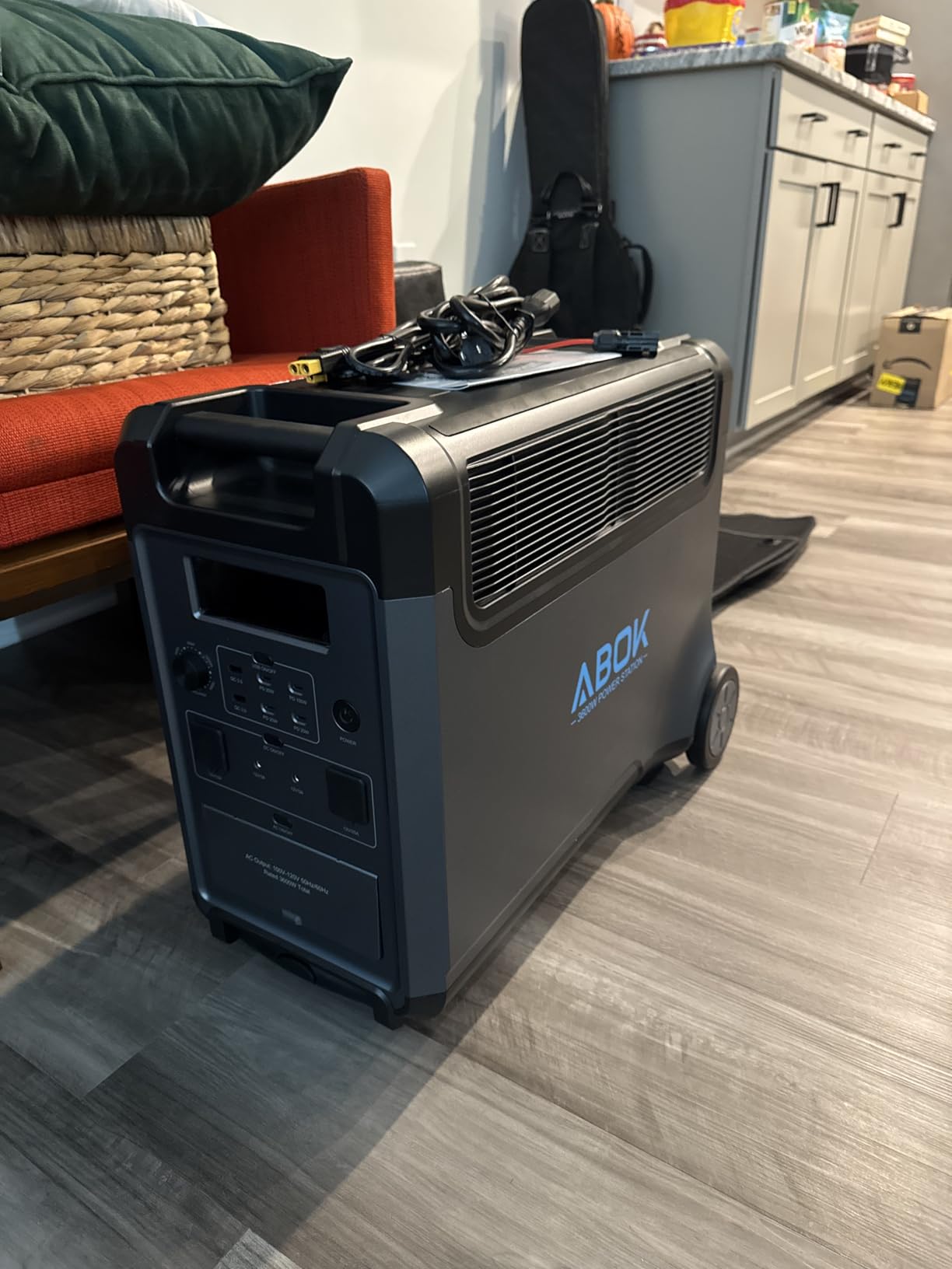 ABOK Ark3600 Portable Power Station 3600W, 3840Wh LiFePO4 Battery, Expandable to 11520Wh, 3H Fast Charge, 15 Outlets, UPS 10ms, Solar Generator for Home Backup, Hurricane, Camping, RV customer photo 1