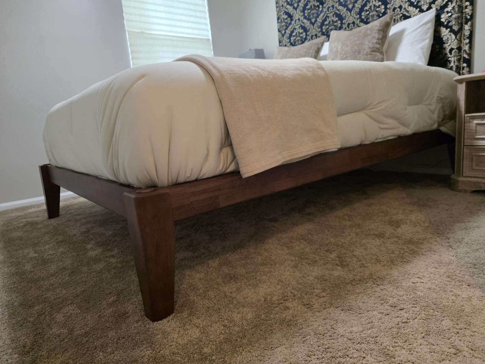 Thor Premium Solid Wood Bed Frame Queen, Japanese Joinery Bed Frame with Wood Slat Support, Platform Bed, No Box Spring Needed, Easy Assembly, Minimalist & Modern Style (Light Oak) customer photo 2