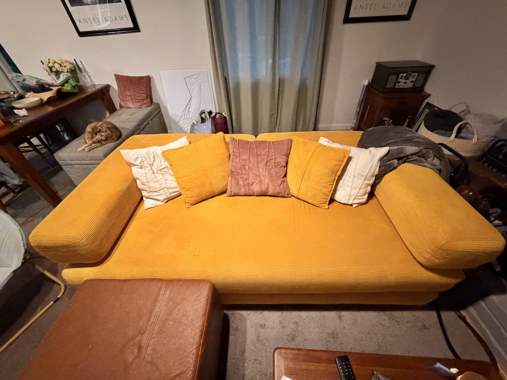 4-in-1 Folding Convertible Sofa Bed, 78 Inch Boneless Couch (Beige) customer photo 1