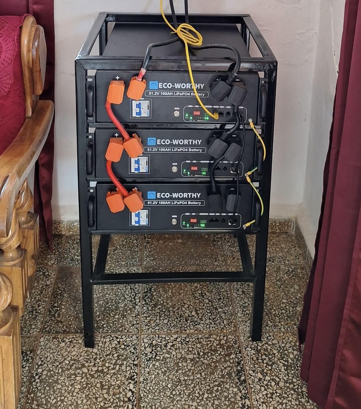 ECO-WORTHY 48V Home Backup Power, 10240Wh Battery, Liber 10KP 10KW Inverter, ETL UL1973 & UL1741, 48V 100AH 2 Pack Lithium LiFePO4 Server Rack Battery, Supports 120V/240V Output, Off-Grid customer photo 1