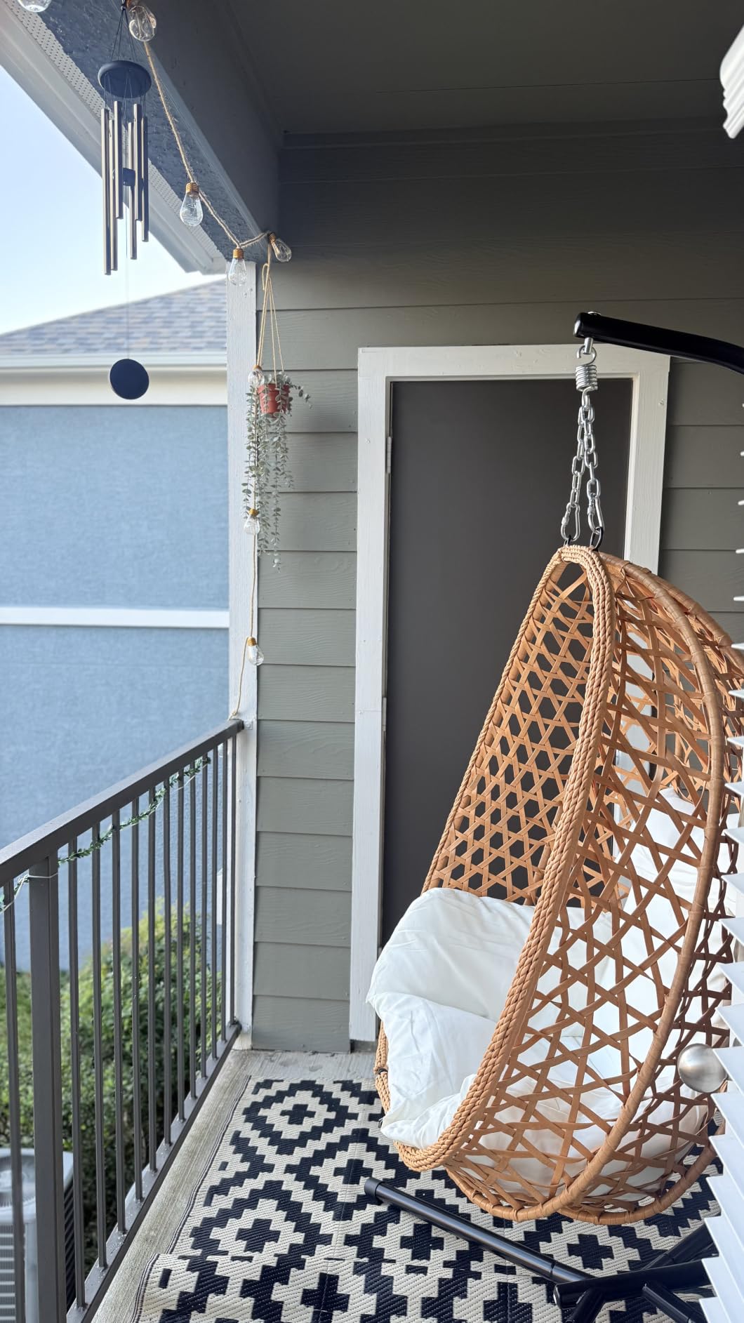 LEX CRAFT Egg Chair with Stand, Patio Wicker Hanging Chair, Hammock Swing Chair, 350LBS Capacity for Bedroom, Balcony, Garden (YE-BE) customer photo 1