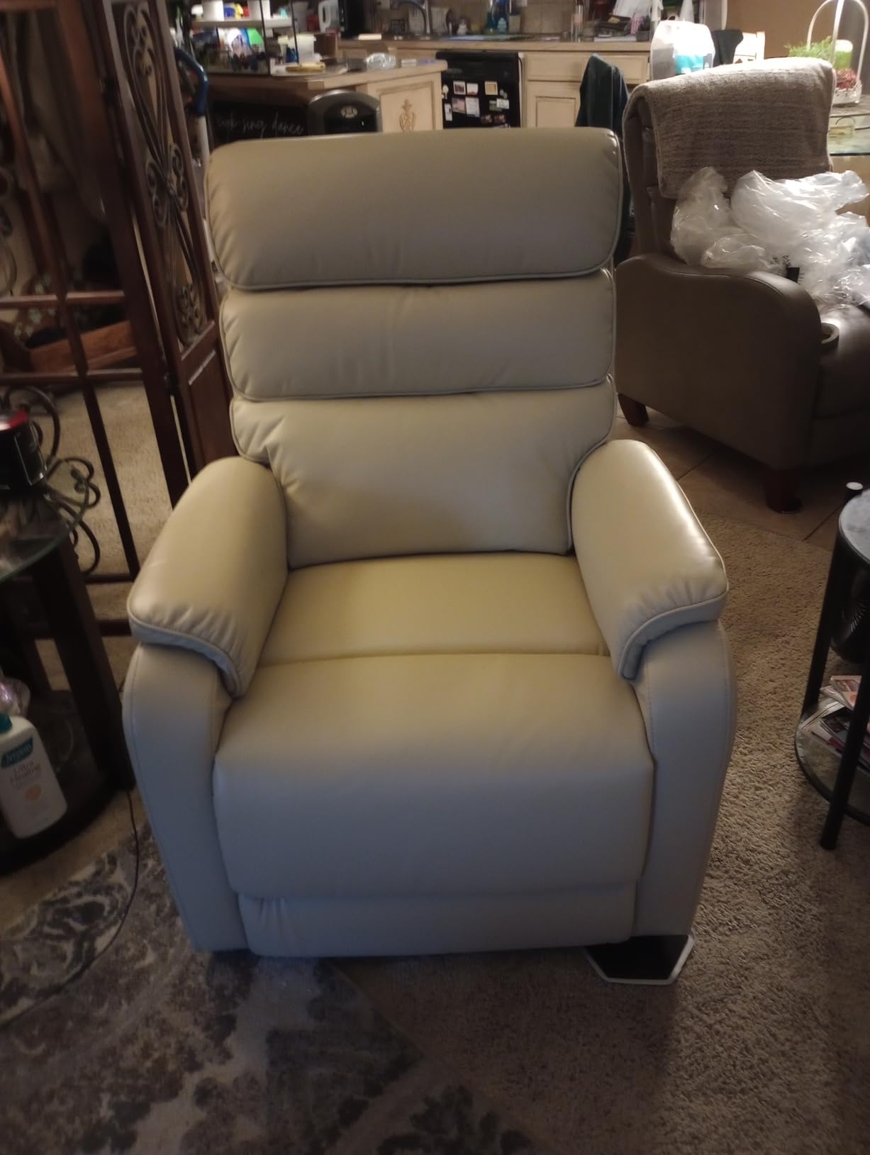EONIX 2-Motor Lay Flat Power Lift Recliner Chair, Medium, Navy Blue | 175-degree recline, one-touch reset, 400 lb tested capacity, heat, massage, side pockets and charging ports customer photo 2
