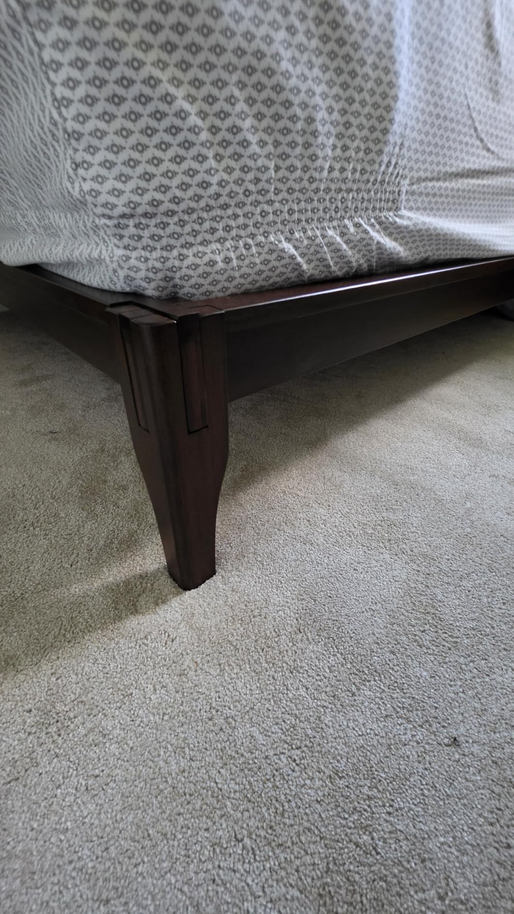 Merax Queen Size Bamboo Platform Bed Frame with Tall Headboard, Espresso | Mid-Century Modern Solid Bedframe Queen-Size, Wood Slat Support, No Box Spring Needed, Easy Assembly, Noise Free customer photo 1