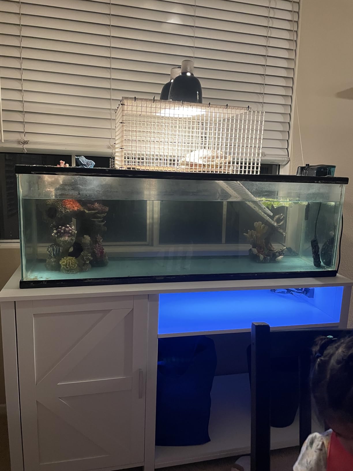 YITAHOME 120 Gallon Fish Tank Stand with Power Outlets | Heavy Duty Metal Large Aquarium Stand with Cabinet, Reptile Terrariums Table for Turtle, 1100LBS Capacity, Black customer photo 1