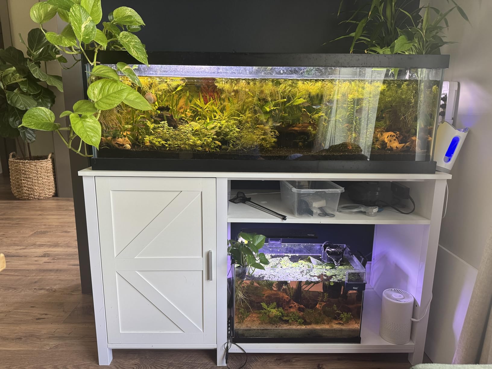 YITAHOME 120 Gallon Fish Tank Stand with Power Outlets | Heavy Duty Metal Large Aquarium Stand with Cabinet, Reptile Terrariums Table for Turtle, 1100LBS Capacity, Black customer photo 2