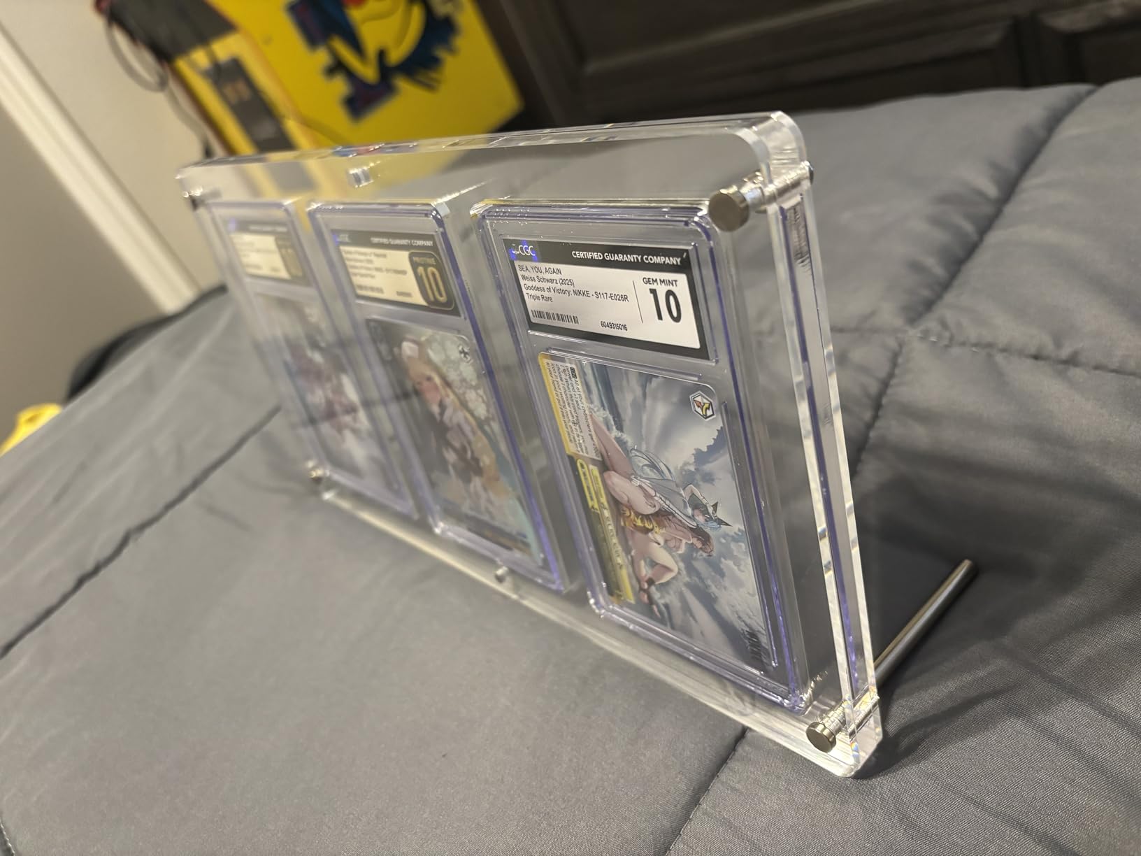 FANTASY CLUB | 3x3 Acrylic Graded Card Slab Stand - Display 9 PSA/CGC Slabs with Optical Clarity and 99+% UV Protection | Seamless Frame with Clean Grid Layout customer photo 1