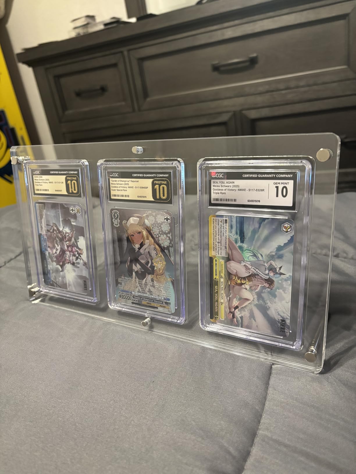 FANTASY CLUB | 3x3 Acrylic Graded Card Slab Stand - Display 9 PSA/CGC Slabs with Optical Clarity and 99+% UV Protection | Seamless Frame with Clean Grid Layout customer photo 2