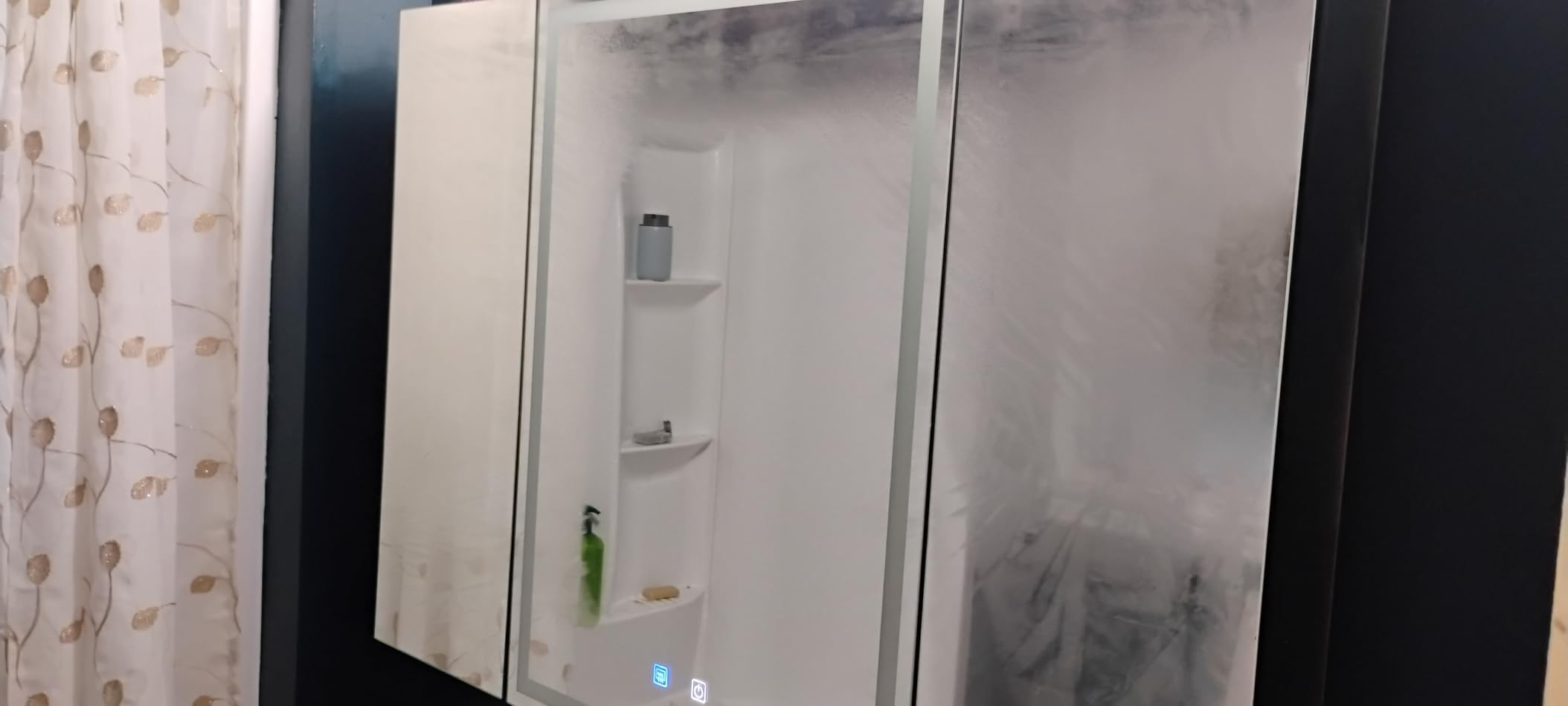 20 x 28 Right Hinge LED Bathroom Mirror Cabinet, Aluminum Medicine Cabinet | Light Adjustable, Sockets & USBs inside, Anti-Fog, Easy to Install customer photo 2