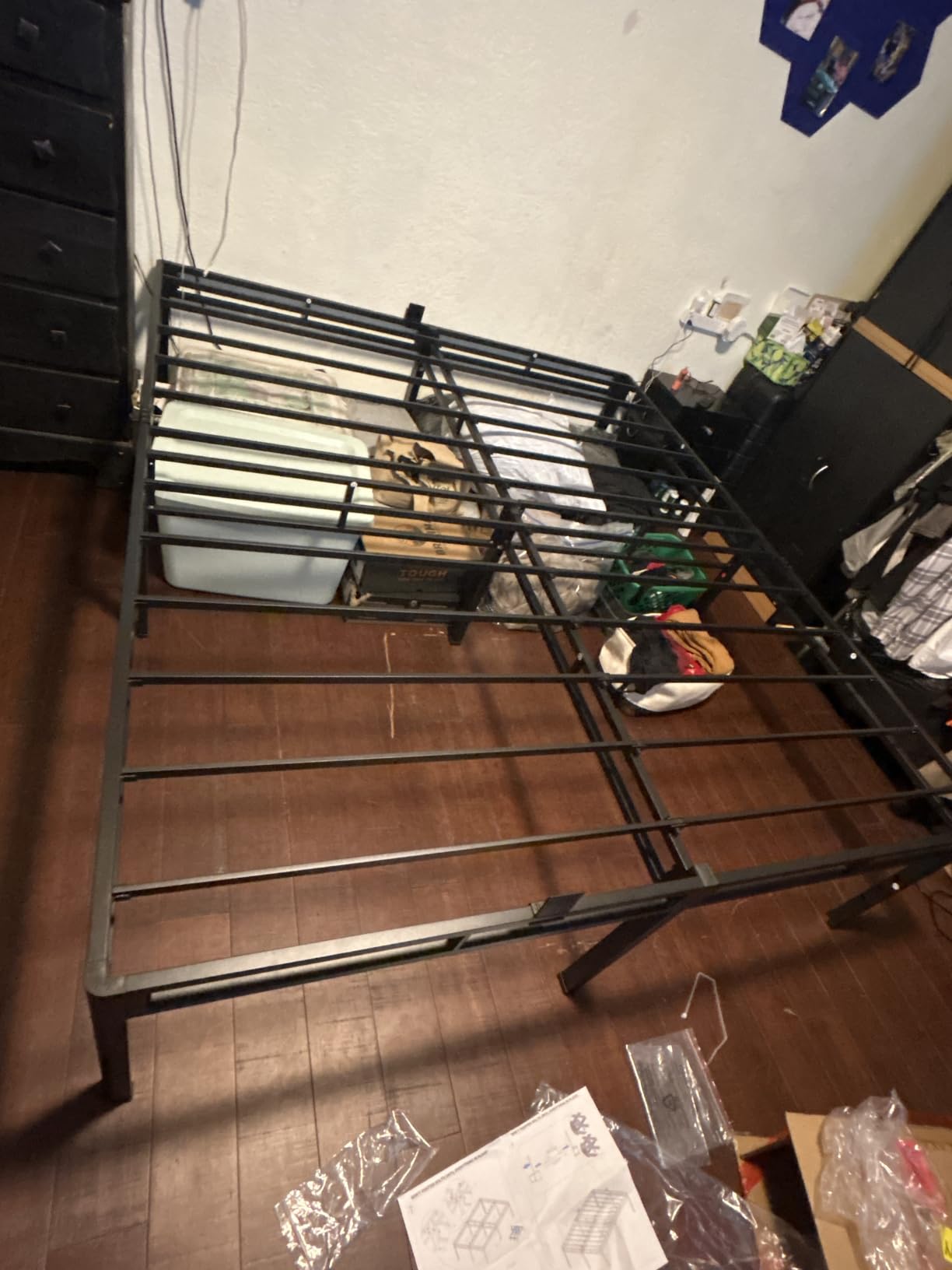 NKZ 18 Inch Queen Size Metal Bed Frame & Box Spring 2 in 1 Platform with Round Corner Legs, 4000Lbs Heavy Duty, Mattress Slide Stopper, Headboard Hole, Noise-Free, Easy Assembly customer photo 1