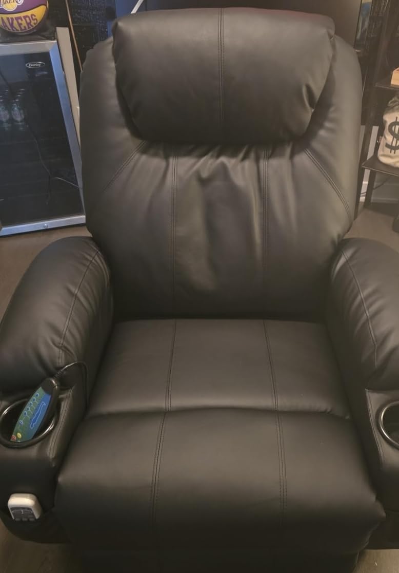 Korser Recliner Chair, Rocker Recliner Chair with Massage and Heat, Manual Recliner Chairs for Adults, 360° Swivel Rocker Recliner with Remote Control and Cup Holder for Living Room, Nursery customer photo 1