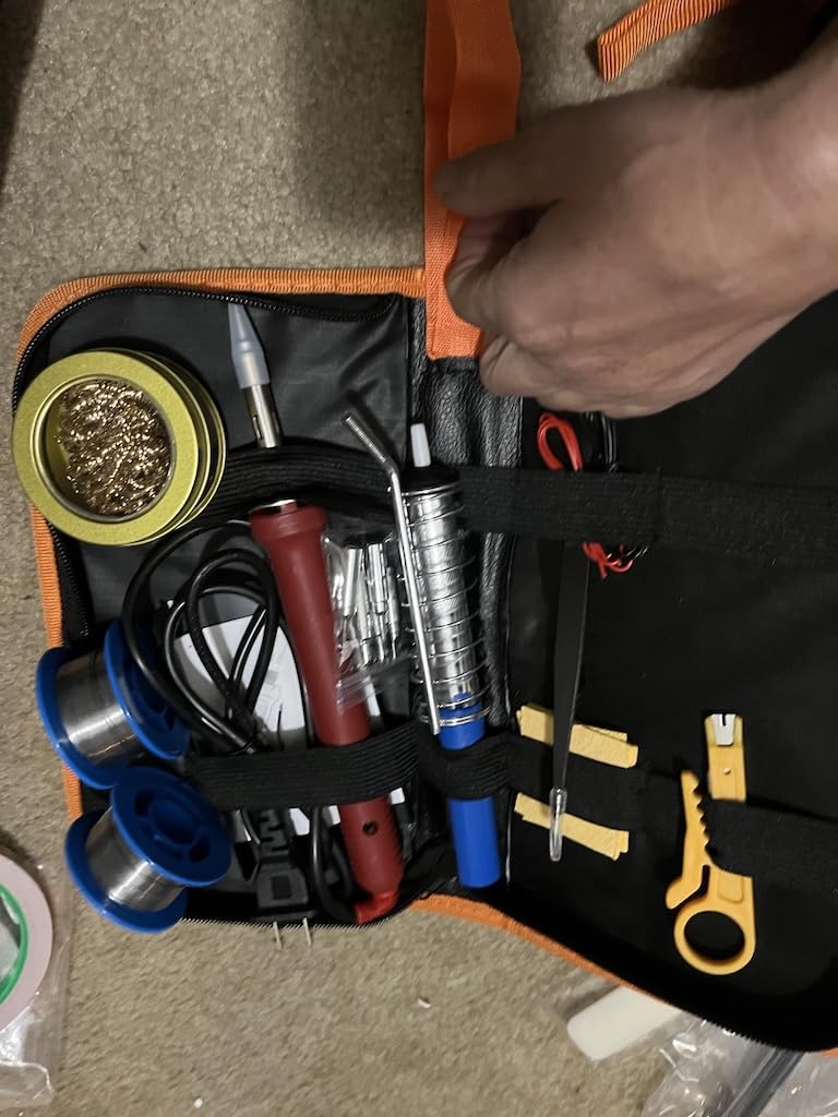 34Piece Stained Glass kit, Stained Glass Grinder & Automatic Water Filling | 5/8 Grinding Drill Bit, Glass Cutting Kit Included, 100W Soldering Kit Included, for Stained Glass Making customer photo 2