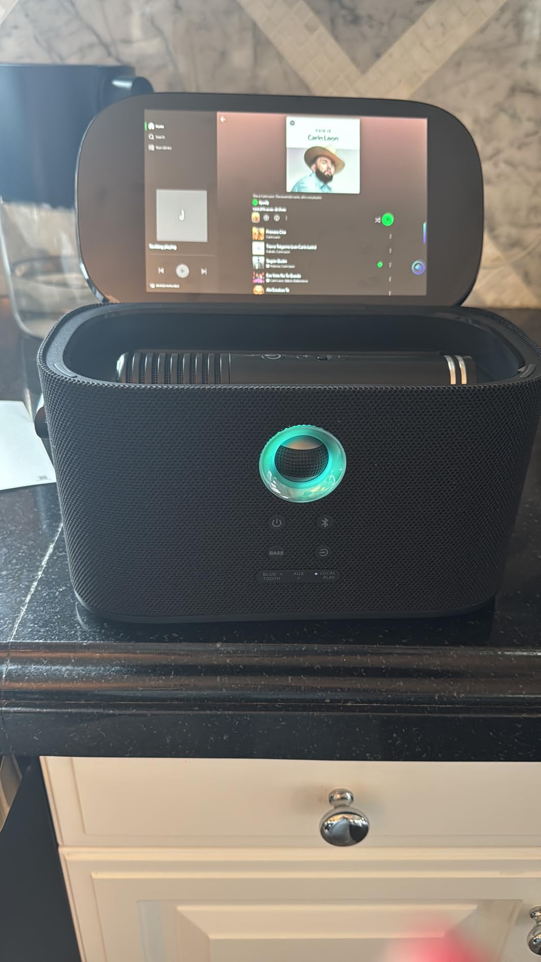 Ikarao Karaoke Machine for Adults, with Lyrics Display Screen, 2 Self-Charging Wireless Microphones, Autotune & EQ, 140W Speaker, Connect TV, Portable Karaoke System for Home, Family, Party, Travel customer photo 1