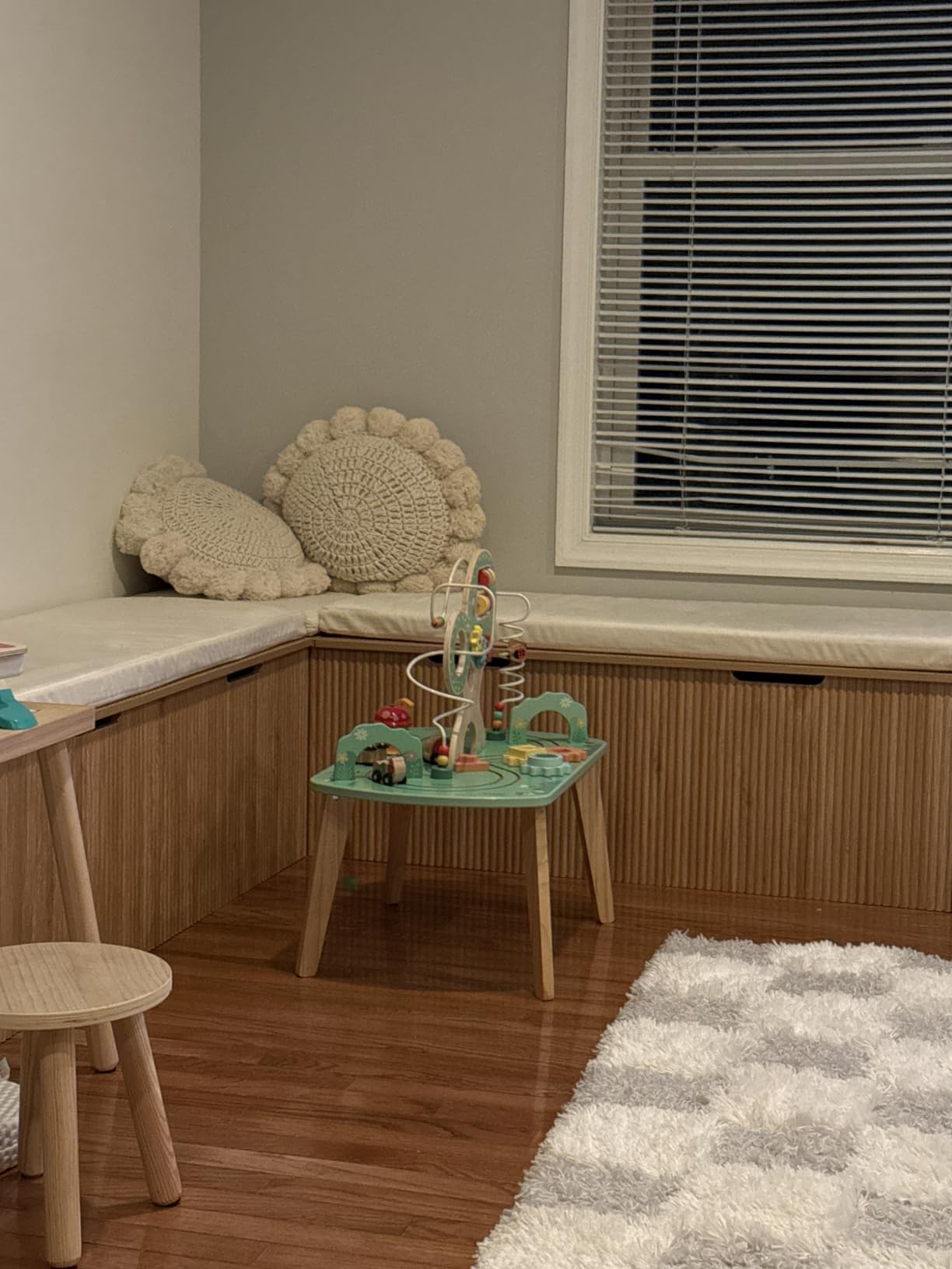 Bobve L-Shape Storage Bench with Cushion, Backless Corner Dining Bench, Kitchen Dining Nook Bench with Hidden Storage for Dining Room, Kitchen, Entryway (Natural Wood) customer photo 2